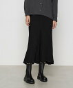 Gabardine K.T ハイテンション ニットコール ランダム切り替えマーメイドスカート コムサ スカート ロング・マキシスカート ブラック【送料無料】