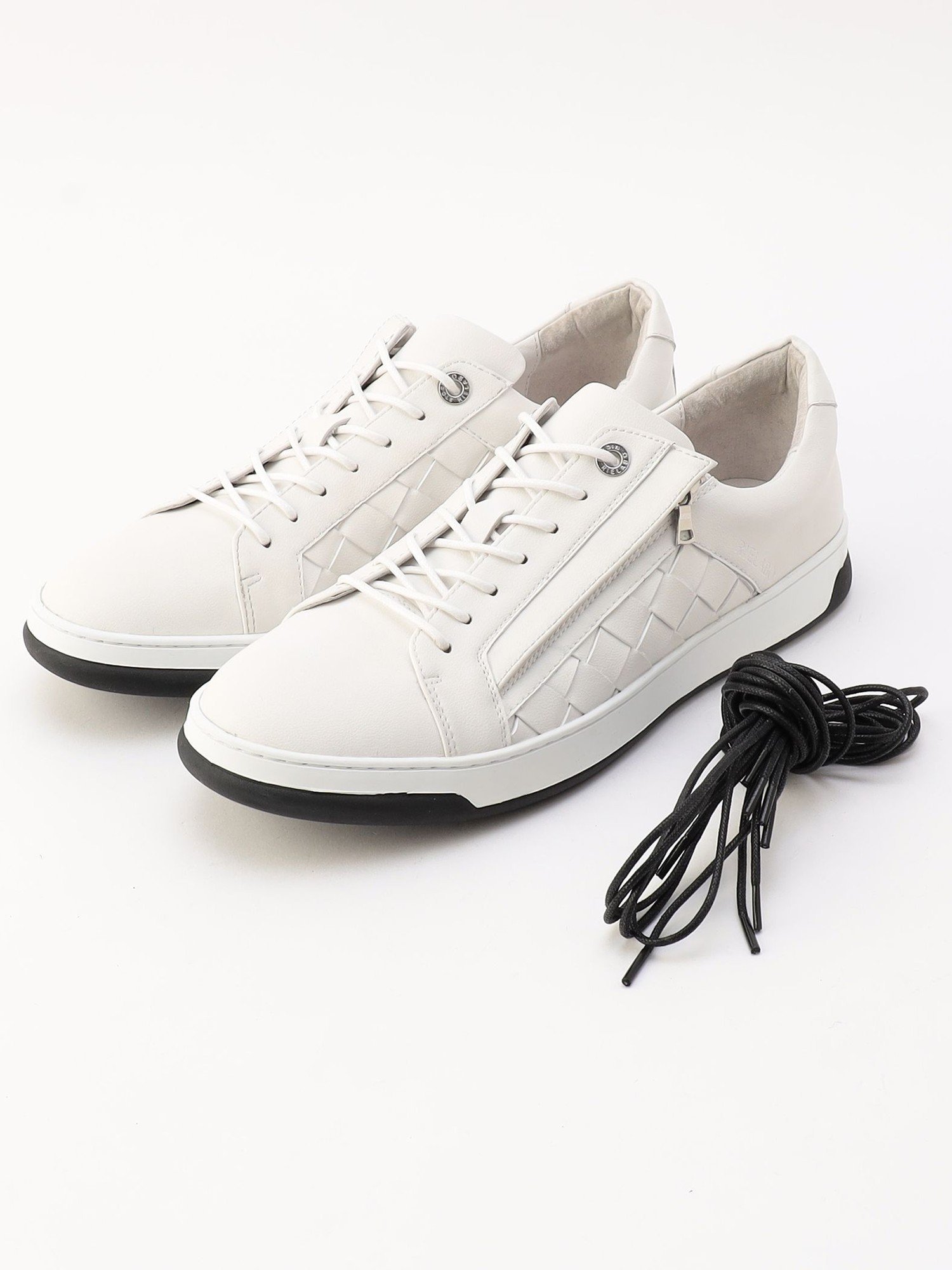 NICOLE CLUB FOR MEN 【RIELABO】イントレサイドファスナー コートスニーカー ニコル シューズ・靴 スニーカー ホワイト ブラック【送料無料】