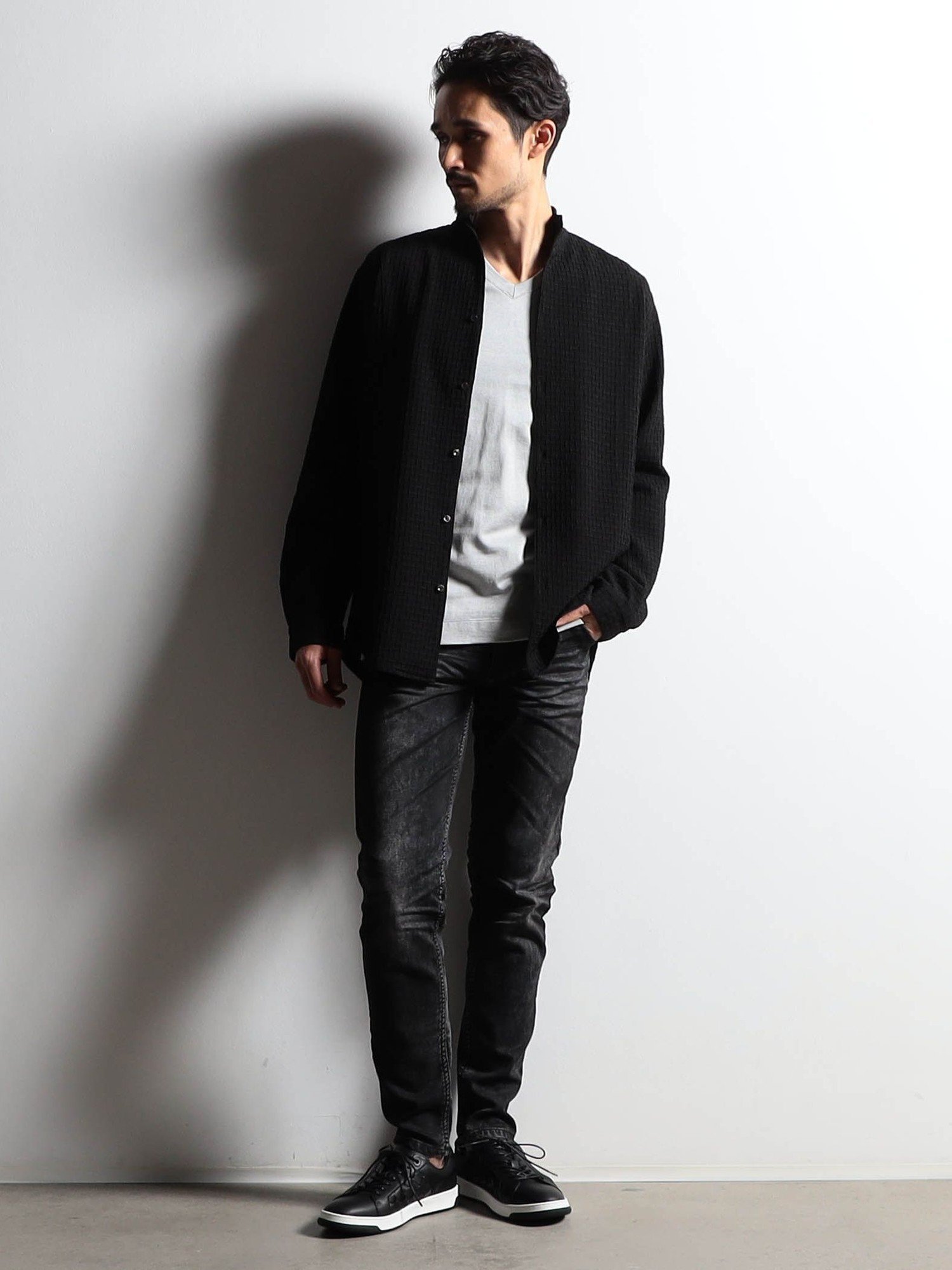 NICOLE CLUB FOR MEN 【RIELABO】イントレサイドファスナー コートスニーカー ニコル シューズ・靴 スニーカー ホワイト ブラック【送料無料】