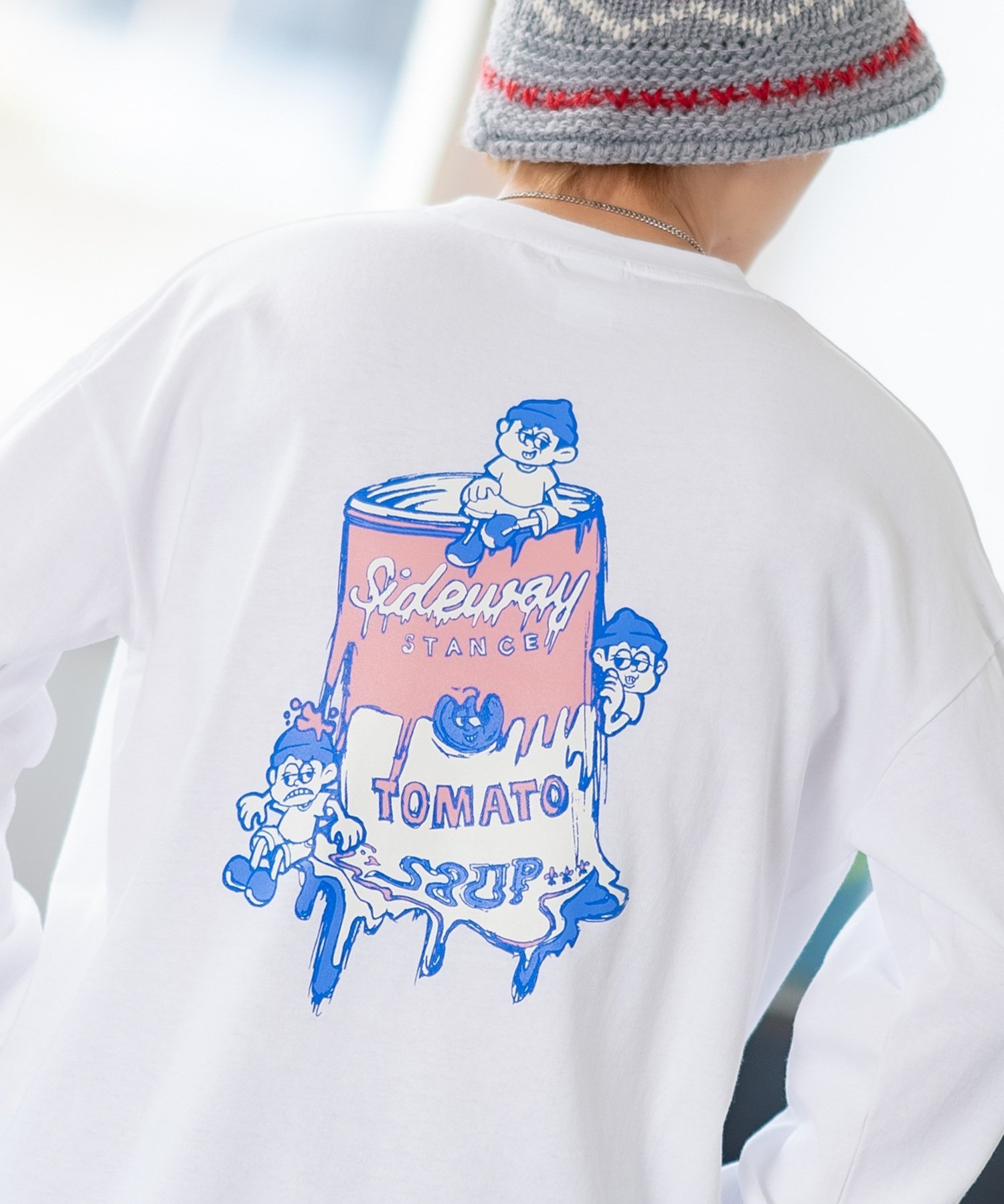 【SALE／53%OFF】SIDEWAY STANCE SIDEWAY STANCE サイドウェイスタンス オリジナルプリント スープ缶 長袖Tシャツ インプローブス トップス カットソー・Tシャツ ホワイト ブラック イエロー