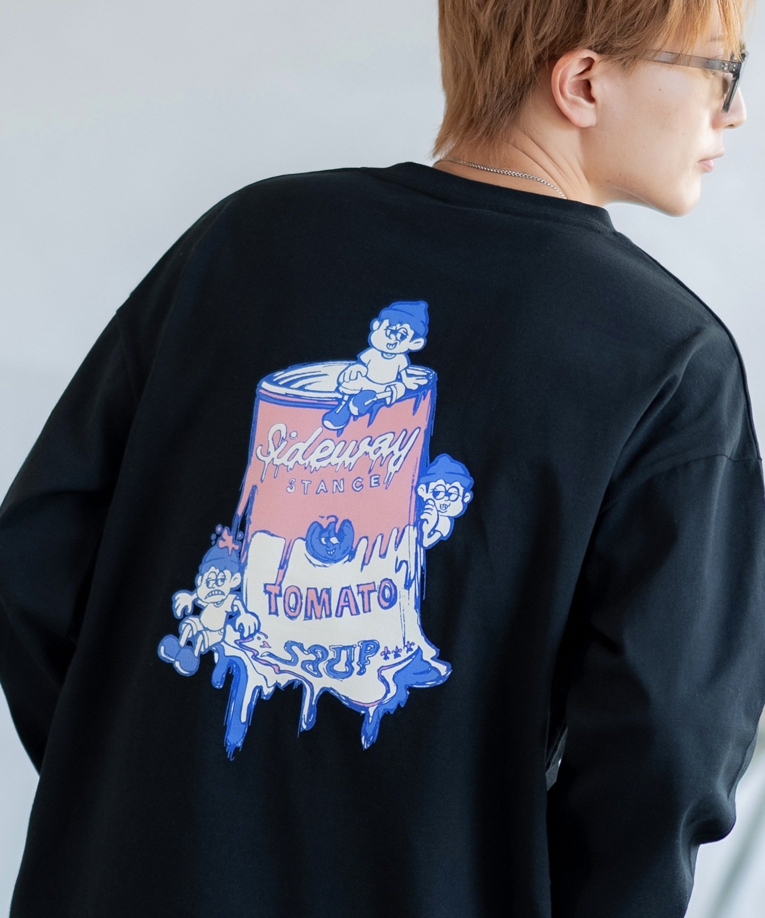 【SALE／53%OFF】SIDEWAY STANCE SIDEWAY STANCE サイドウェイスタンス オリジナルプリント スープ缶 長袖Tシャツ インプローブス トップス カットソー・Tシャツ ホワイト ブラック イエロー
