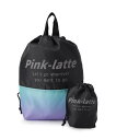 PINK-latte グラデ巾着セット ピンク ラテ 財布・ポーチ・ケース ポーチ ブラック パープル