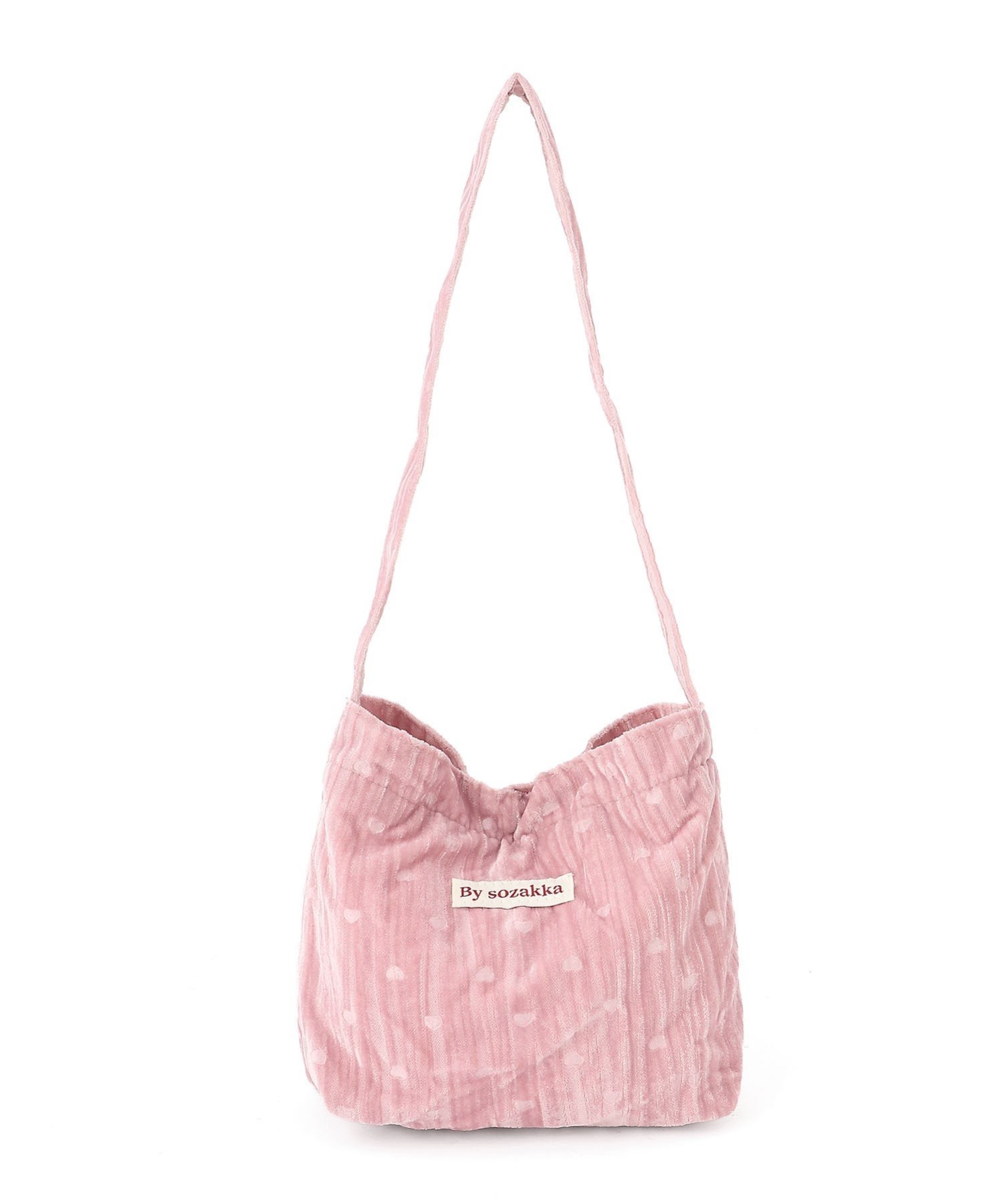 Mignonjour Mignonjour/(W)ベルベットハートバッグ ミニョントレフル ルームヨンマルサンセレクティッド バッグ ショルダーバッグ ブルー ピンク