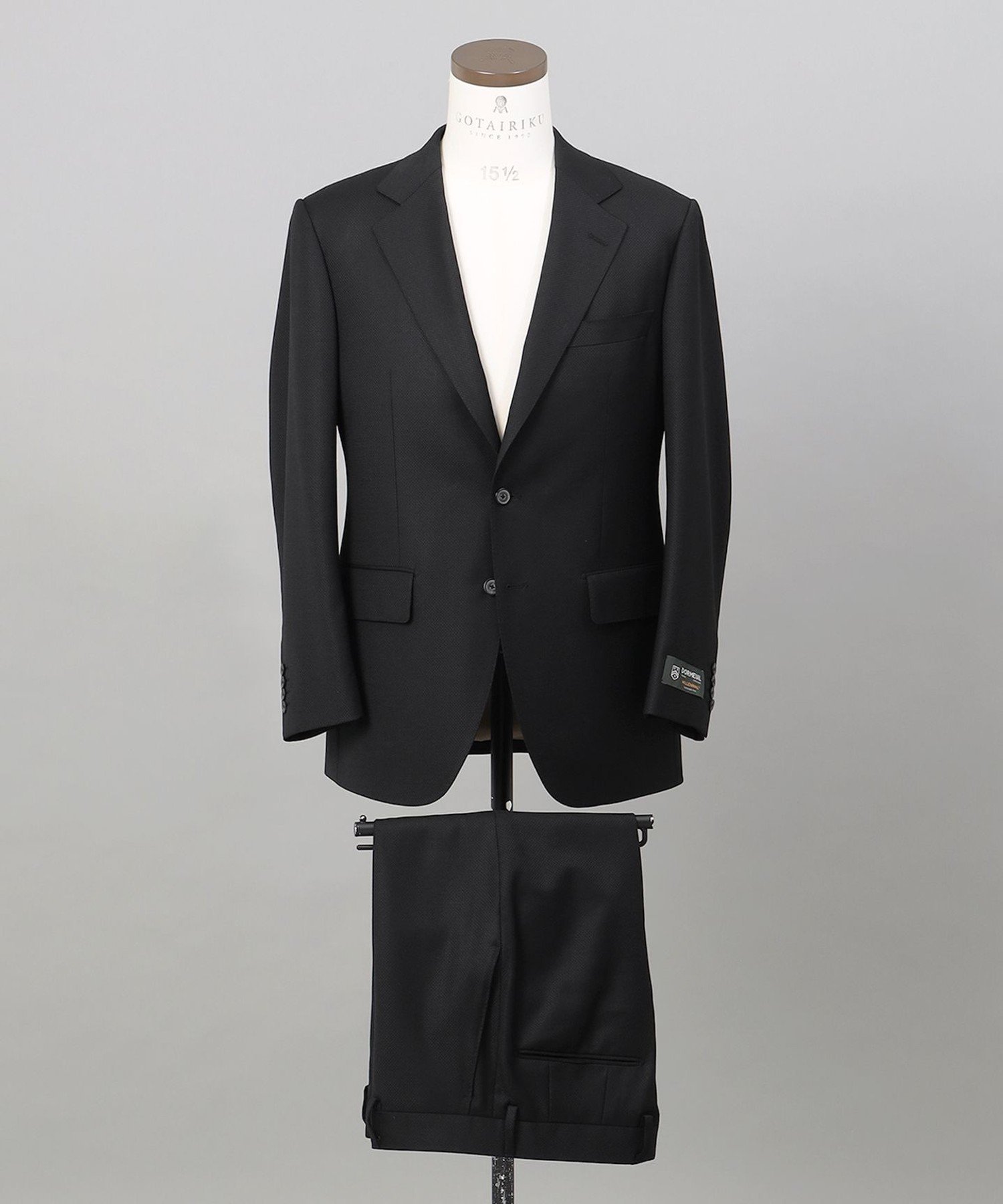 GOTAIRIKU 【DORMEUIL/ドーメル】ミレニアル 通年スーツ_ブラック ゴタイリク スーツ・フォーマル スーツジャケット ブラック【送料無料】
