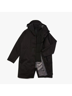 【SALE/50%OFF】LACOSTE 撥水性ダウンベストライニング付き3WAYレインコート ラコステ コート/ジャケット ステンカラーコート ブラック【送料無料】