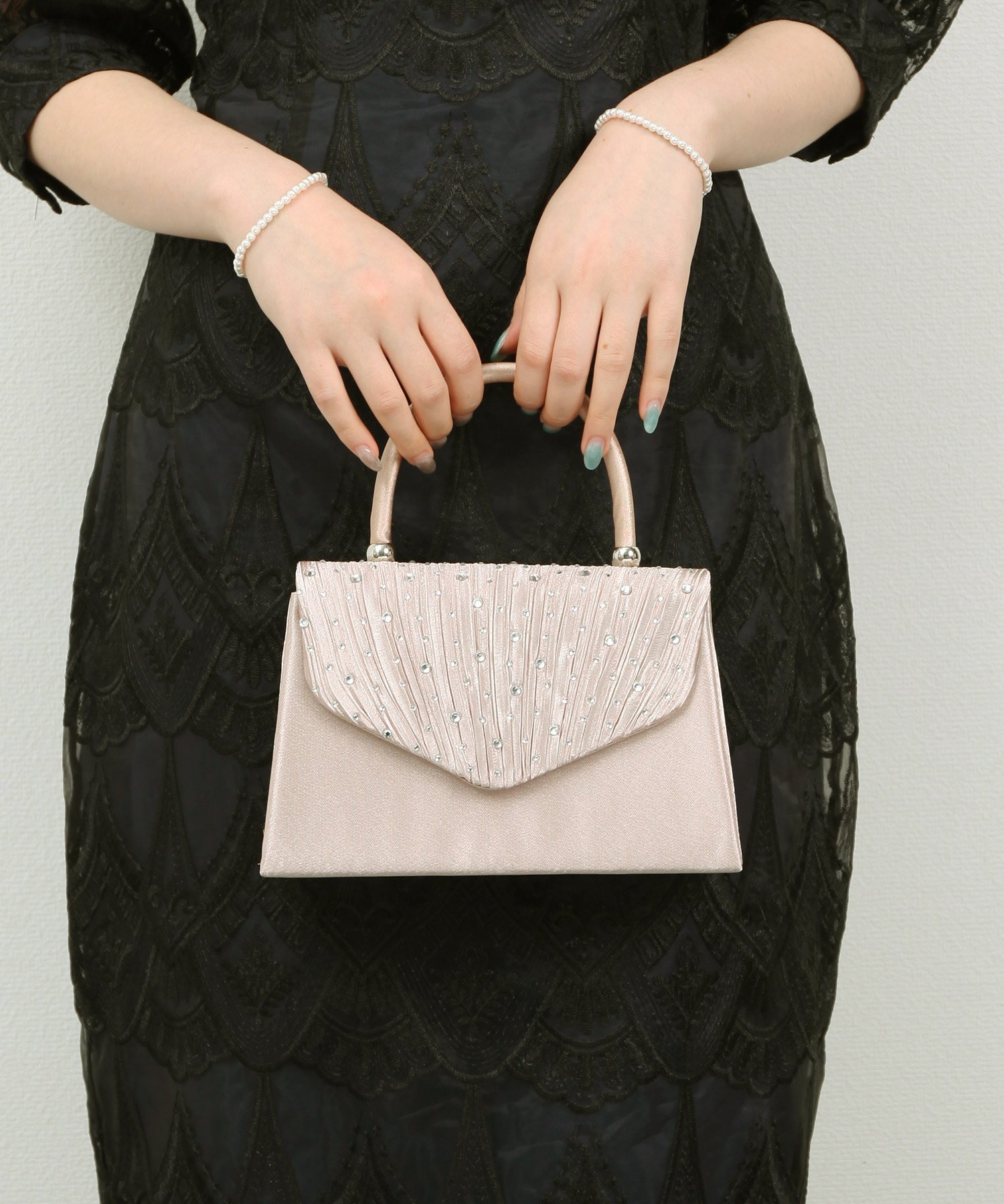 【SALE／45%OFF】DRESS+ パーティーバッグ ショルダーバッグ 2way 結婚式 ドレスプラス バッグ クラッチバッグ グリーン シルバー ピンク グレー