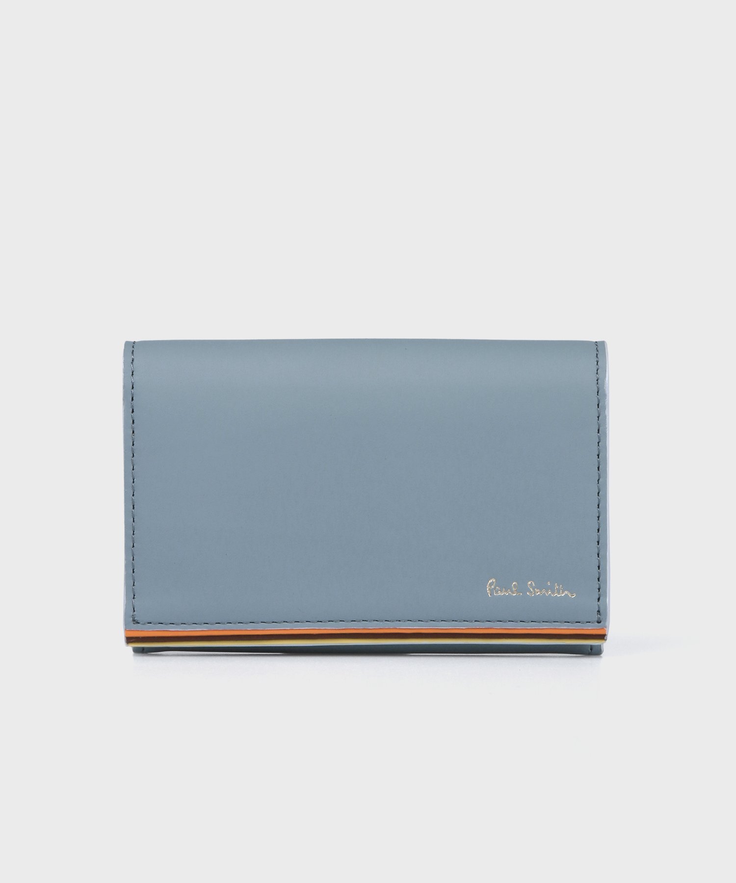 ポールスミス名入れ名刺入れ 【SALE／30%OFF】Paul Smith 【公式】レイヤードストライプ 名刺入れ ポール・スミス　アウトレット 財布・ポーチ・ケース その他の財布・ポーチ・ケース ブルー オレンジ【送料無料】