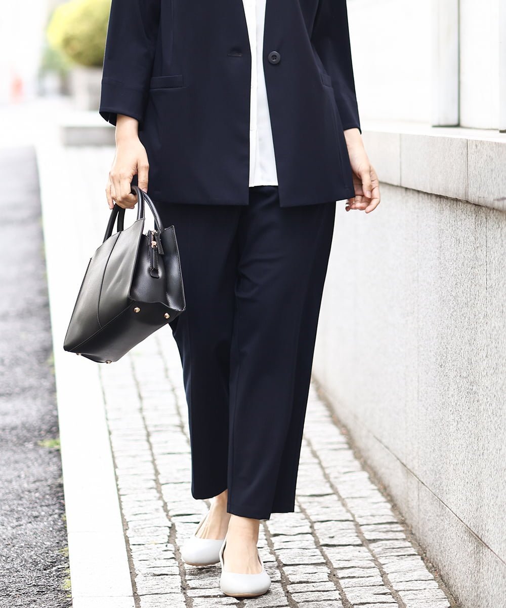 【大きいサイズ/セットアップ対応】接触冷感カノコパンツ エウルキューブ パンツ その他のパンツ ネイビー ブラック