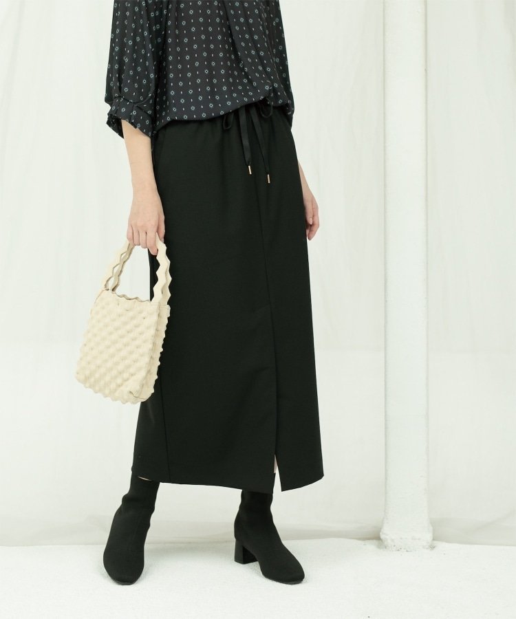 OPAQUE.CLIP 《美人百花掲載》ピンストライプイージーナロースカート【洗濯機洗い可】 オペークドットクリップ スカート ロング・マキシスカート ブラック グレー ネイビー【送料無料】のサムネイル