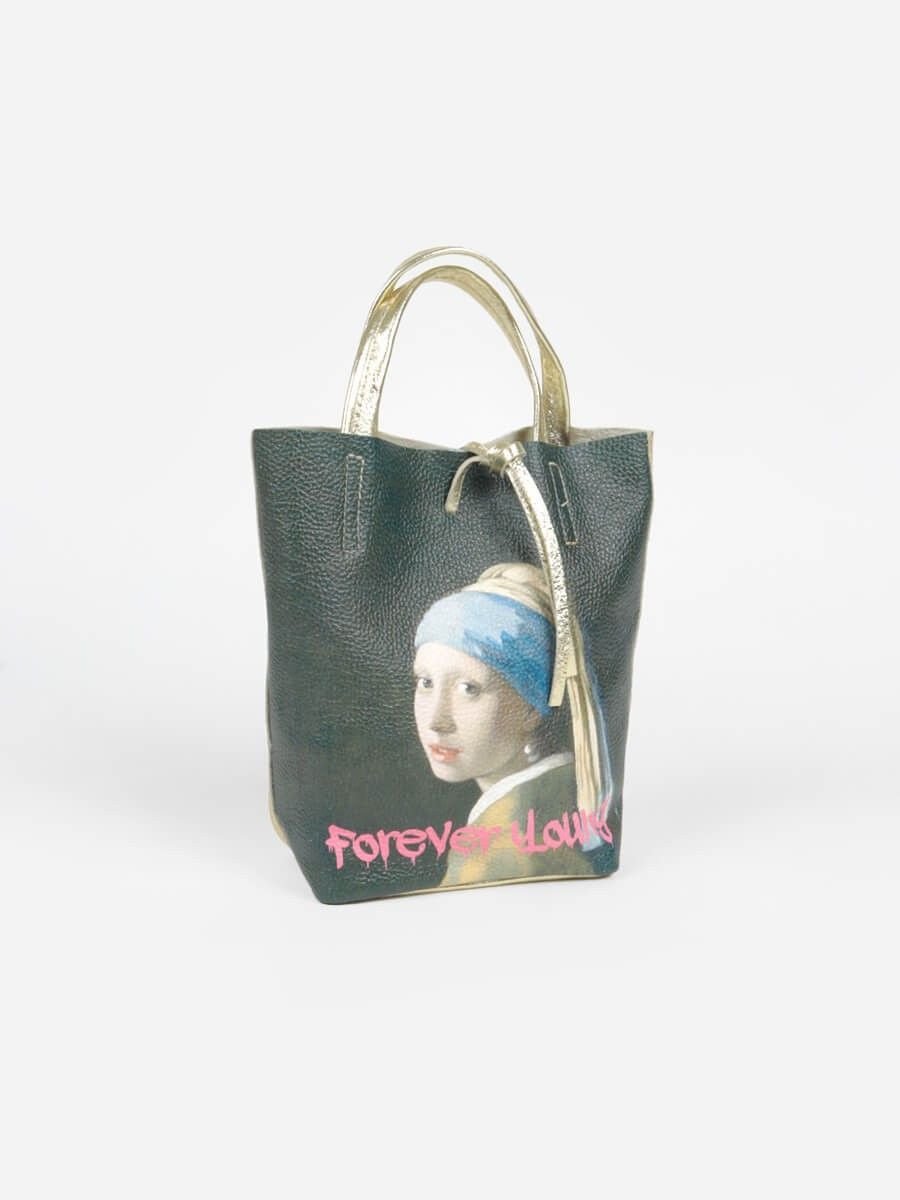 【SALE／46%OFF】Vin アートプリント2wayミニレザーバッグ ヴァン バッグ ハンドバッグ ゴールド【送料無料】