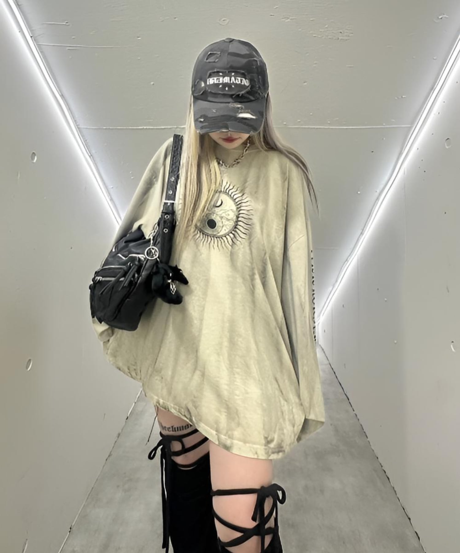 XU 【XU】damage camouflage cap ネバーマインドザエックスユー／チカシツプラス 帽子 キャップ ブラック【送料無料】
