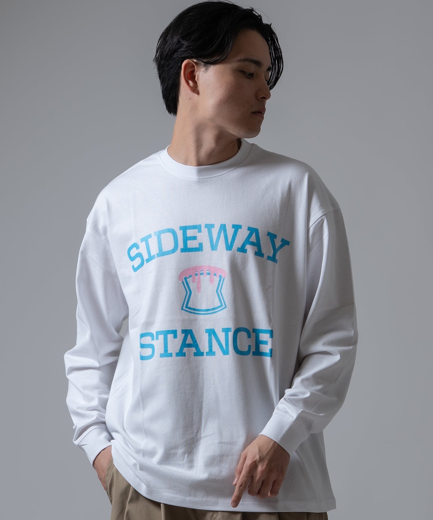 SIDEWAY STANCE SIDEWAY STANCE サイドウェイスタンス オリジナルプリント アーチロゴ 長袖Tシャツ インプローブス トップス カットソー・Tシャツ ホワイト ブラック