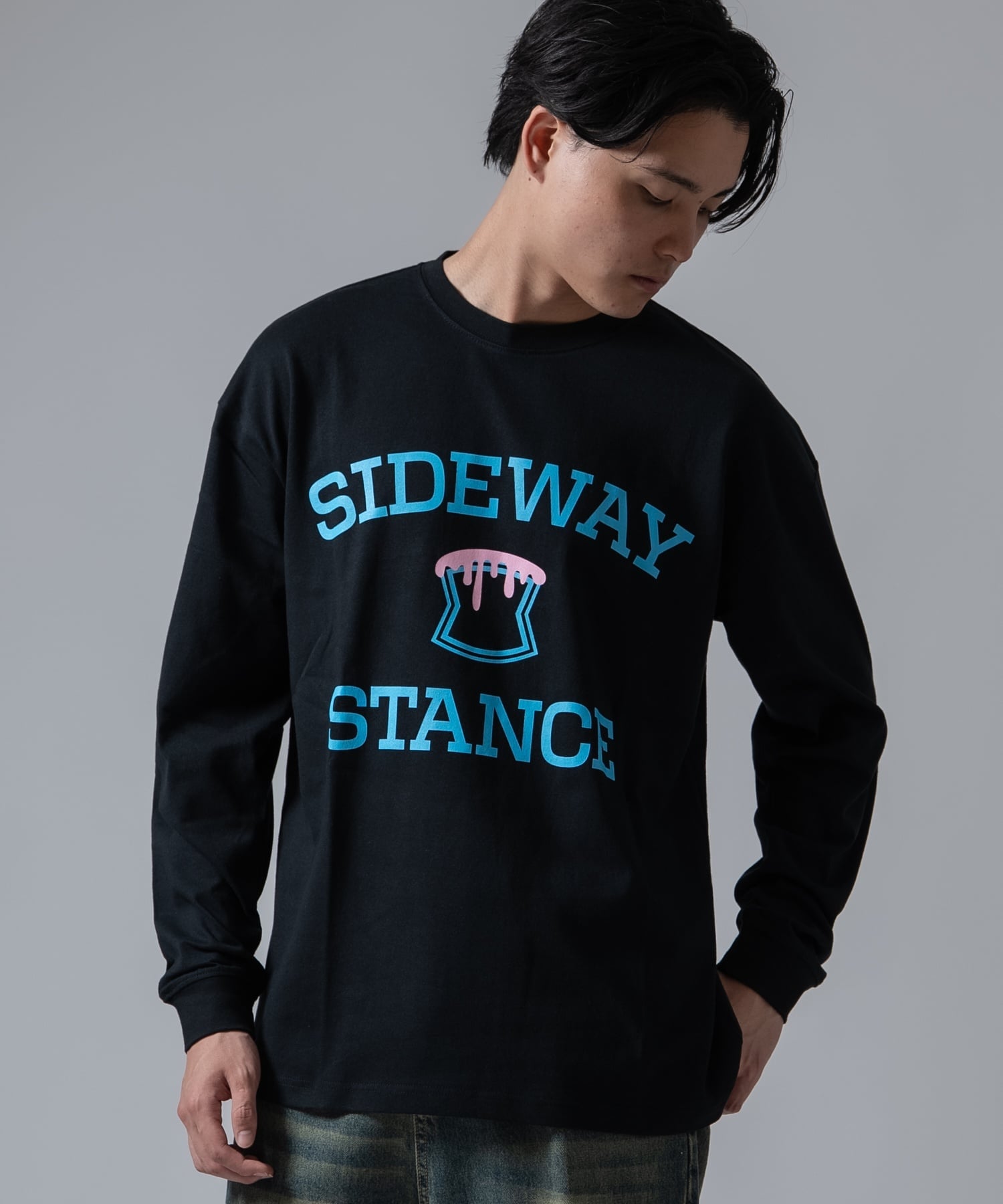 SIDEWAY STANCE SIDEWAY STANCE サイドウェイスタンス オリジナルプリント アーチロゴ 長袖Tシャツ インプローブス トップス カットソー・Tシャツ ホワイト ブラック