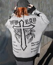 【SALE/50%OFF】WEGO LADY'S クロスダメージニットBIGブルゾン ウィゴー トップス ニット ブラック グレー