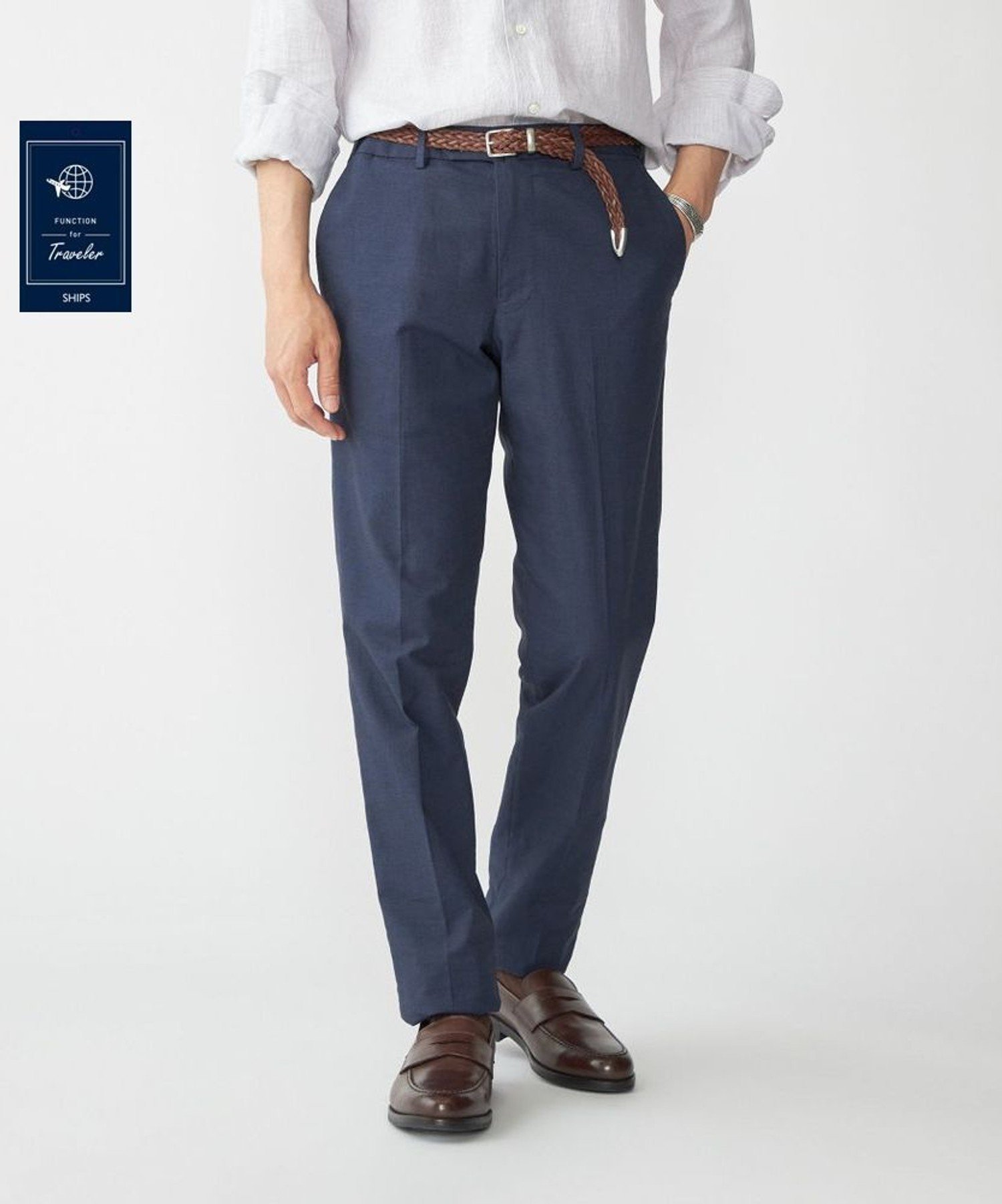 【SALE／35%OFF】SHIPS MEN SHIPS: コットン バーズアイ スラックス シップス パンツ スラックス・ドレスパンツ ベージュ グレー ネイビー【送料無料】