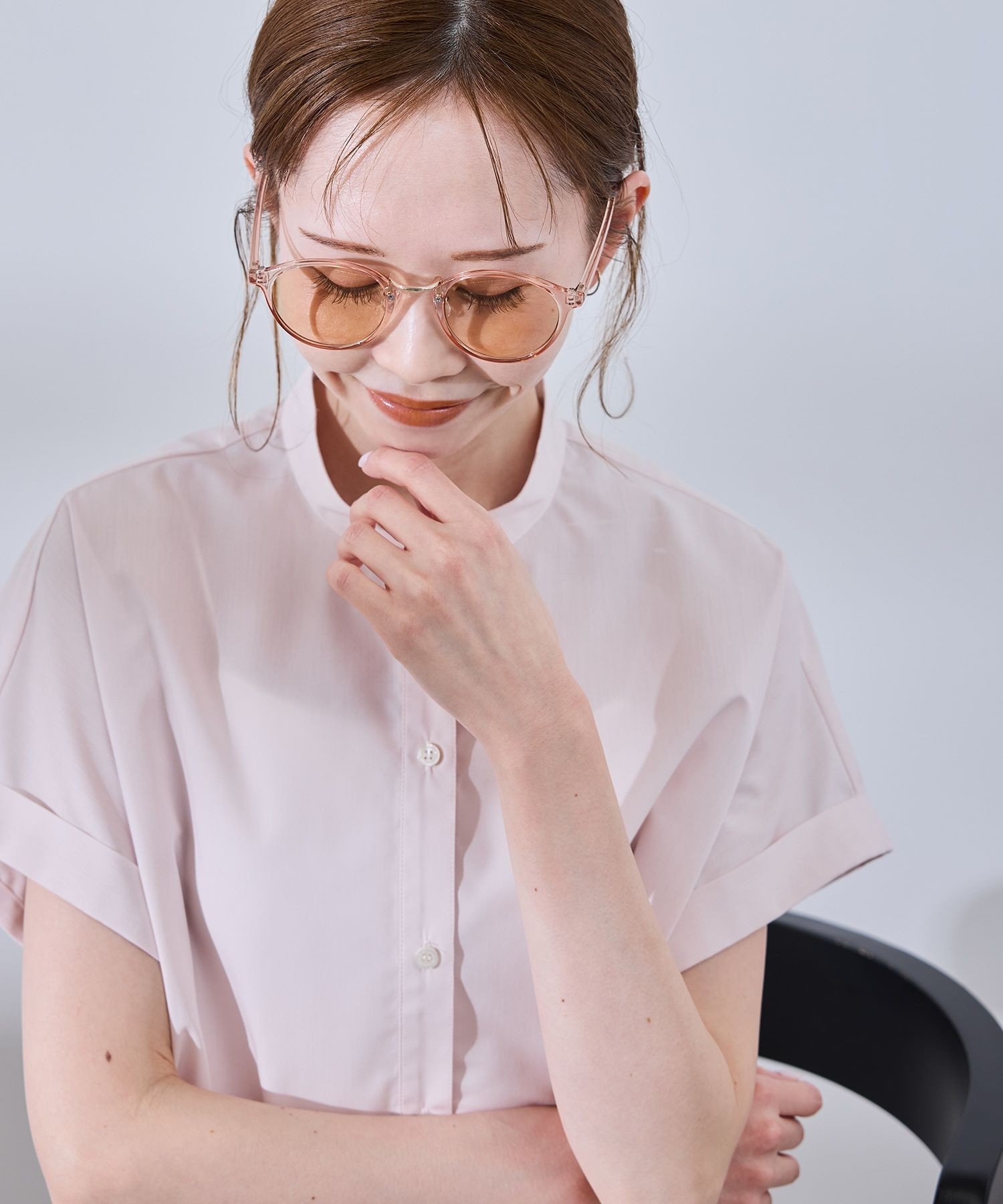 ROPE' PICNIC PASSAGE ケース付きメタルブリッジカラーグラスアイウェア ロペピクニック ファッション雑貨 メガネ ブラウン ピンク