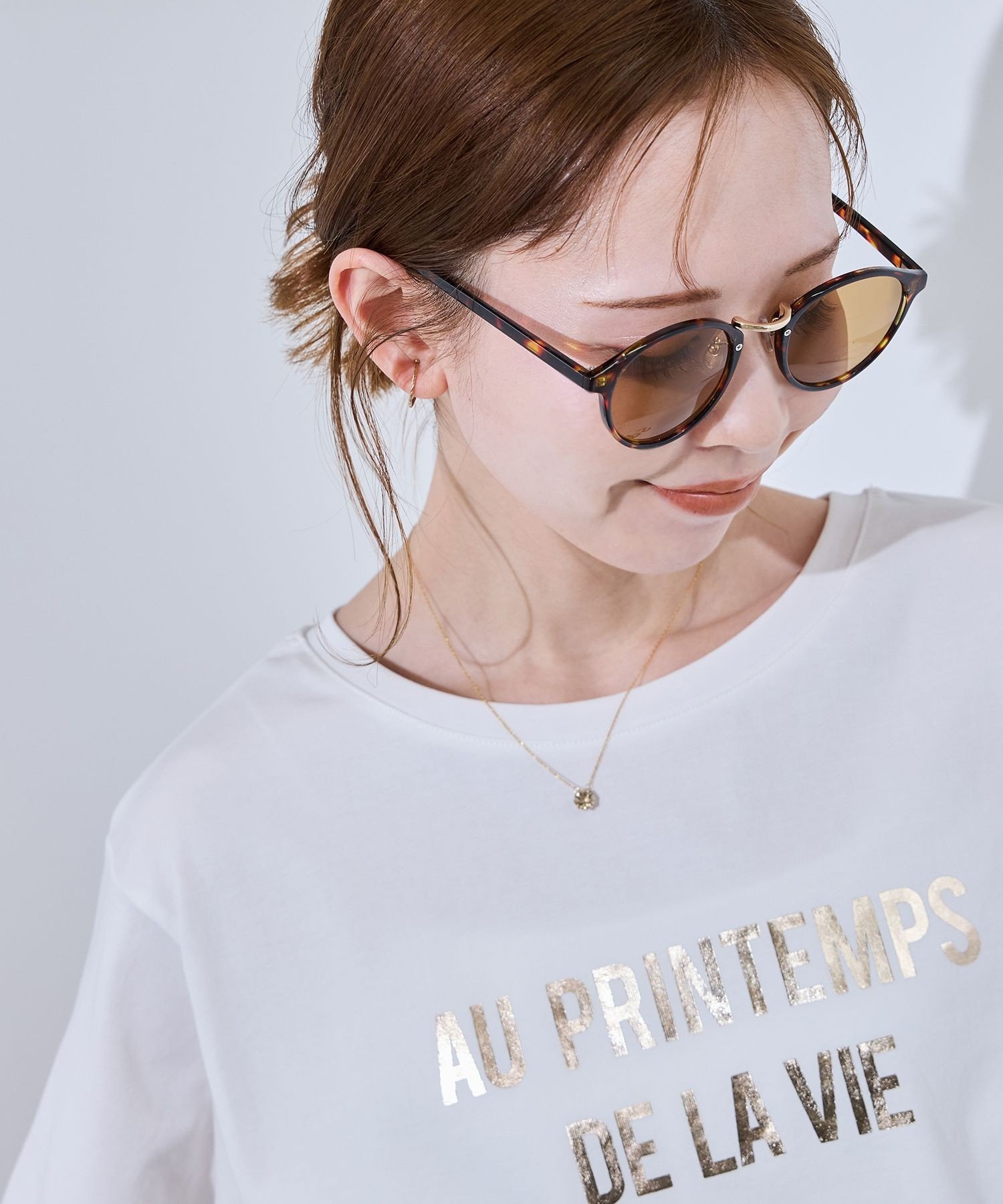 ROPE' PICNIC PASSAGE ケース付きメタルブリッジカラーグラスアイウェア ロペピクニック ファッション雑貨 メガネ ブラウン ピンク