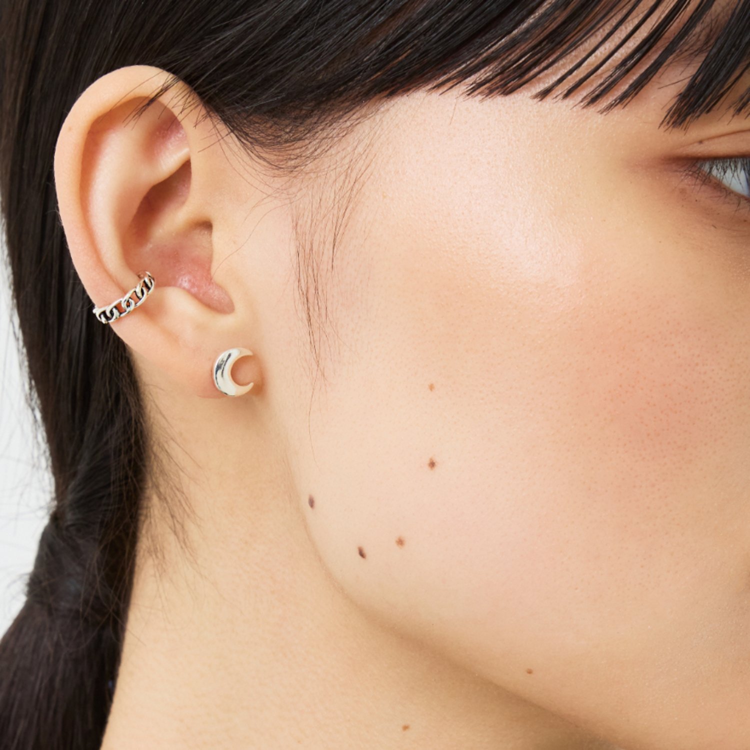quip queint quip queint/moon stad pierce フォブ アクセサリー・腕時計 ピアス シルバー【送料無料】
