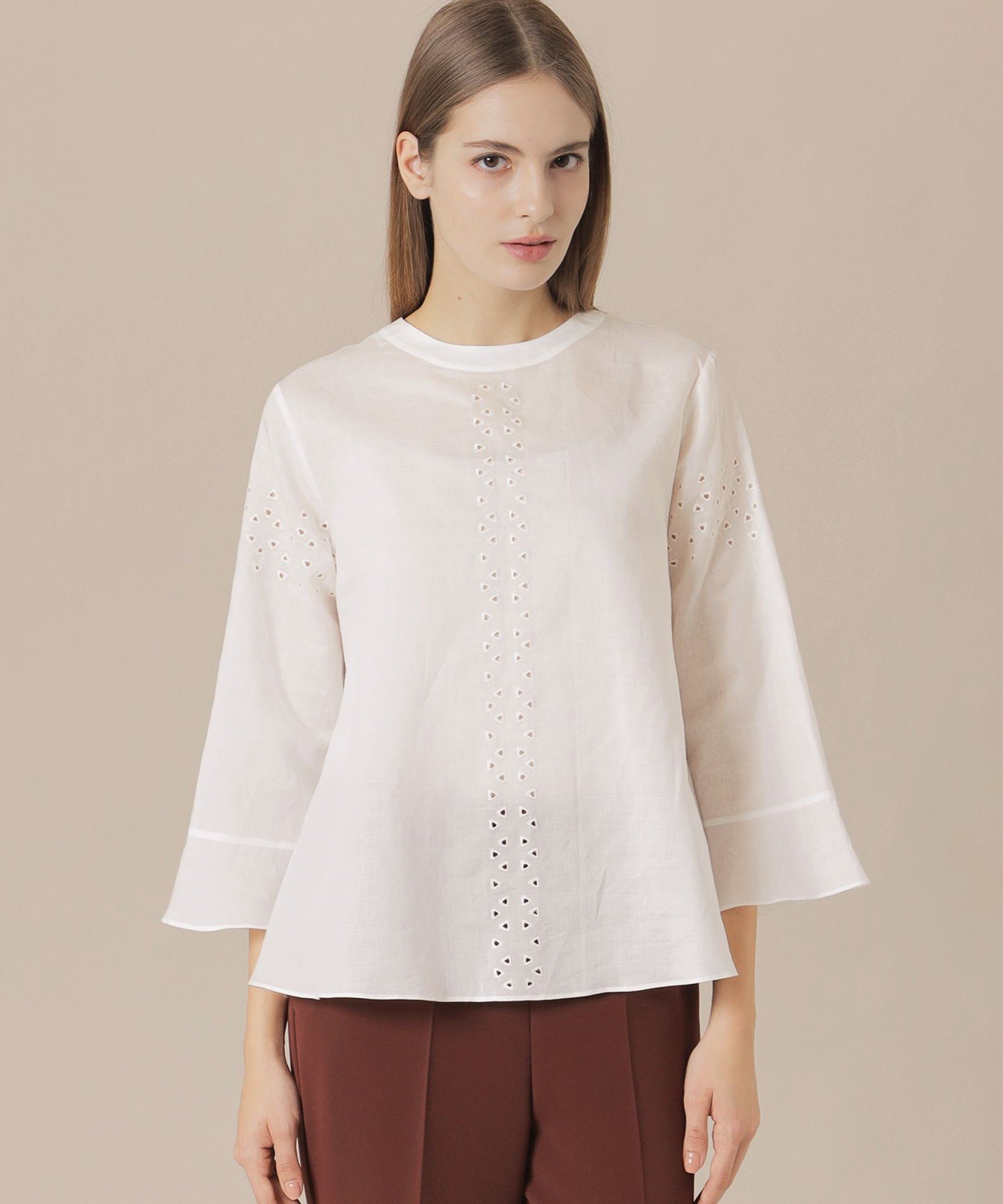 【SALE／69%OFF】MACKINTOSH LONDON コットンラミーエンブロイダリーブラウス マッキントッシュ ロンドン トップス シャツ・ブラウス オレンジ ブラック ベージュ ホワイト【送料無料】