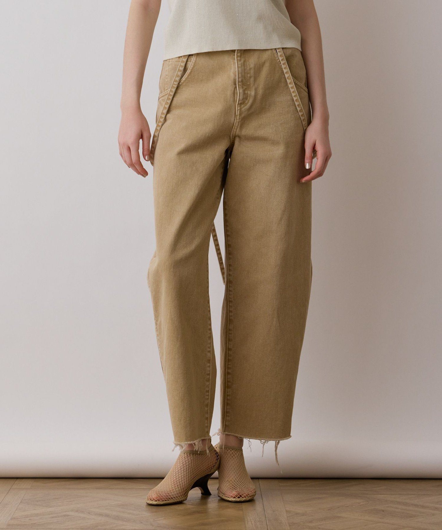 GRACE CONTINENTAL サス付zipデニムパンツ グレースコンチネンタル パンツ ジーンズ・デニムパンツ ベージュ ブルー ブラック【送料無料】