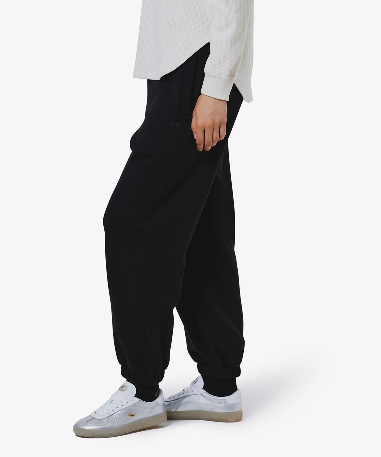 LACOSTE 裏パイルスウェットジョガーパンツ ラコステ パンツ ジャージ・スウェットパンツ ホワイト ブラック【送料無料】