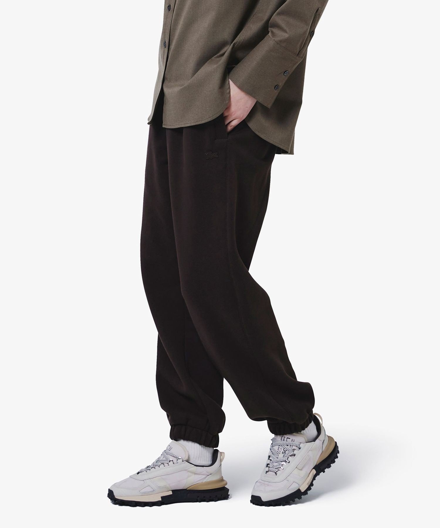 LACOSTE 裏パイルスウェットジョガーパンツ ラコステ パンツ ジャージ・スウェットパンツ ホワイト ブラック【送料無料】