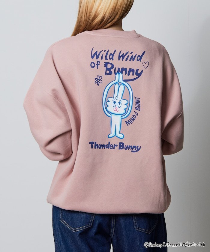 【SALE／40%OFF】FREAK'S STORE Thunder Bunny / サンダーバニー / 別注 ビッグシルエット バックプリント クルーネックスウェット 【限定展開】 25AW フリークスストア トップス スウェット・トレーナー ピンク グレー ブラック ネイビー