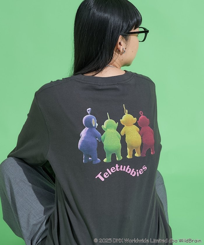 【SALE／25%OFF】FREAK'S STORE Teletubbies バックビュー バックプリント ロンT 25AW フリークスストア トップス カットソー・Tシャツ ホワイト グレー ブルー【送料無料】