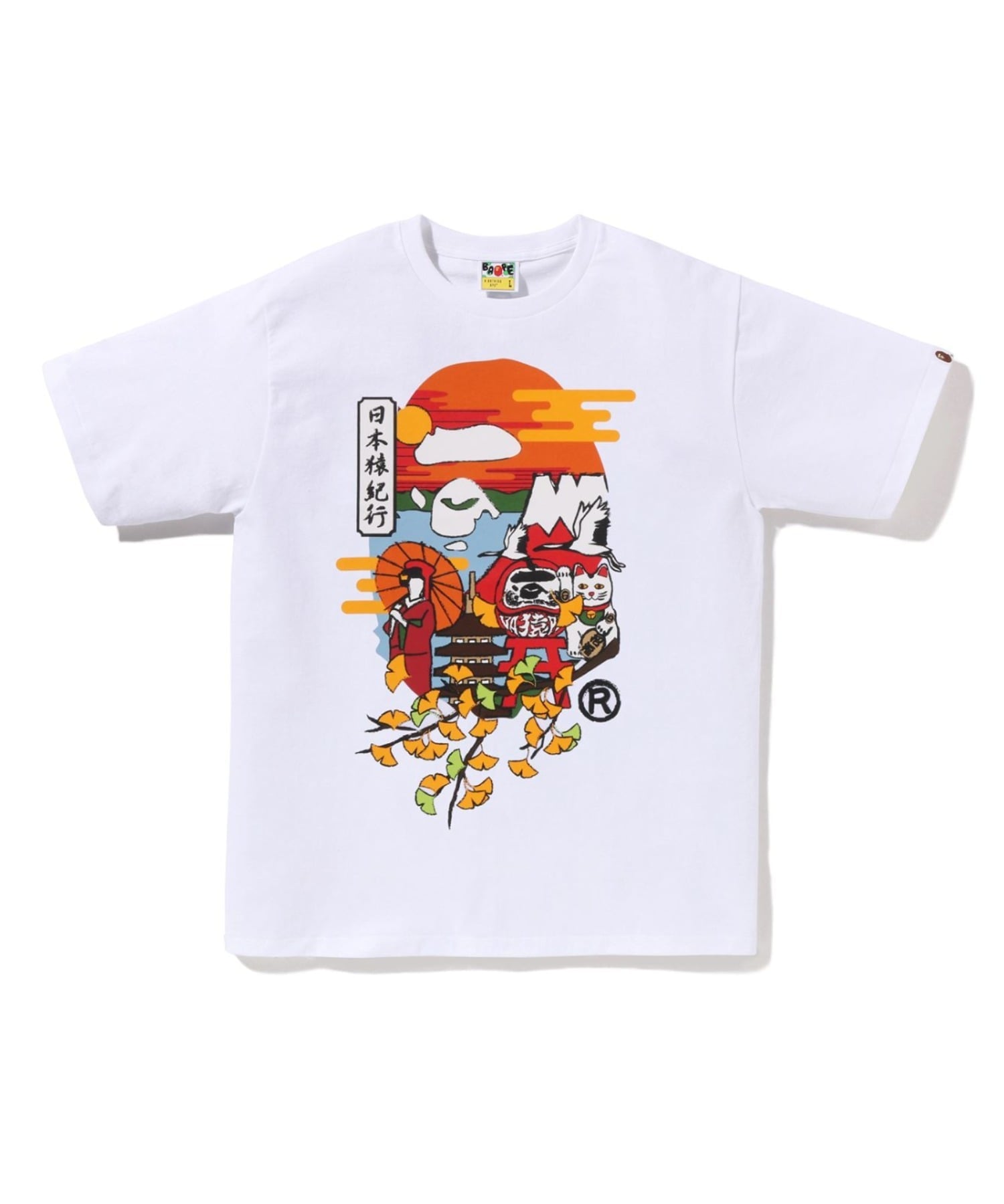 A BATHING APE JAPAN CULTURE AUTUMN APE HEAD TEE ア ベイシング エイプ トップス カットソー・Tシャツ ホワイト ブラック【送料無料】