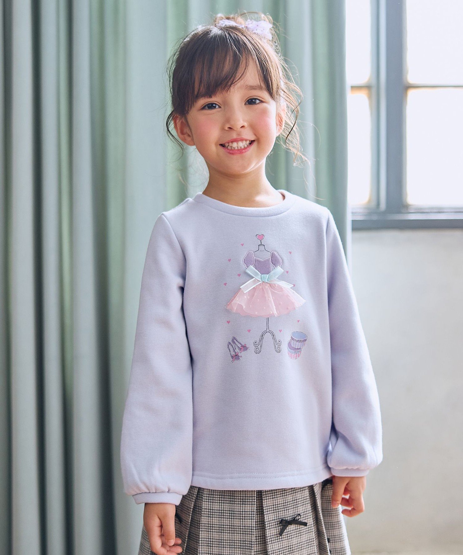 【SALE／50%OFF】ANY KIDS ドレスモチーフ 裏シャギー トレーナー エニィ トップス スウェット・トレーナー ネイビー ベージュ ブルー 2