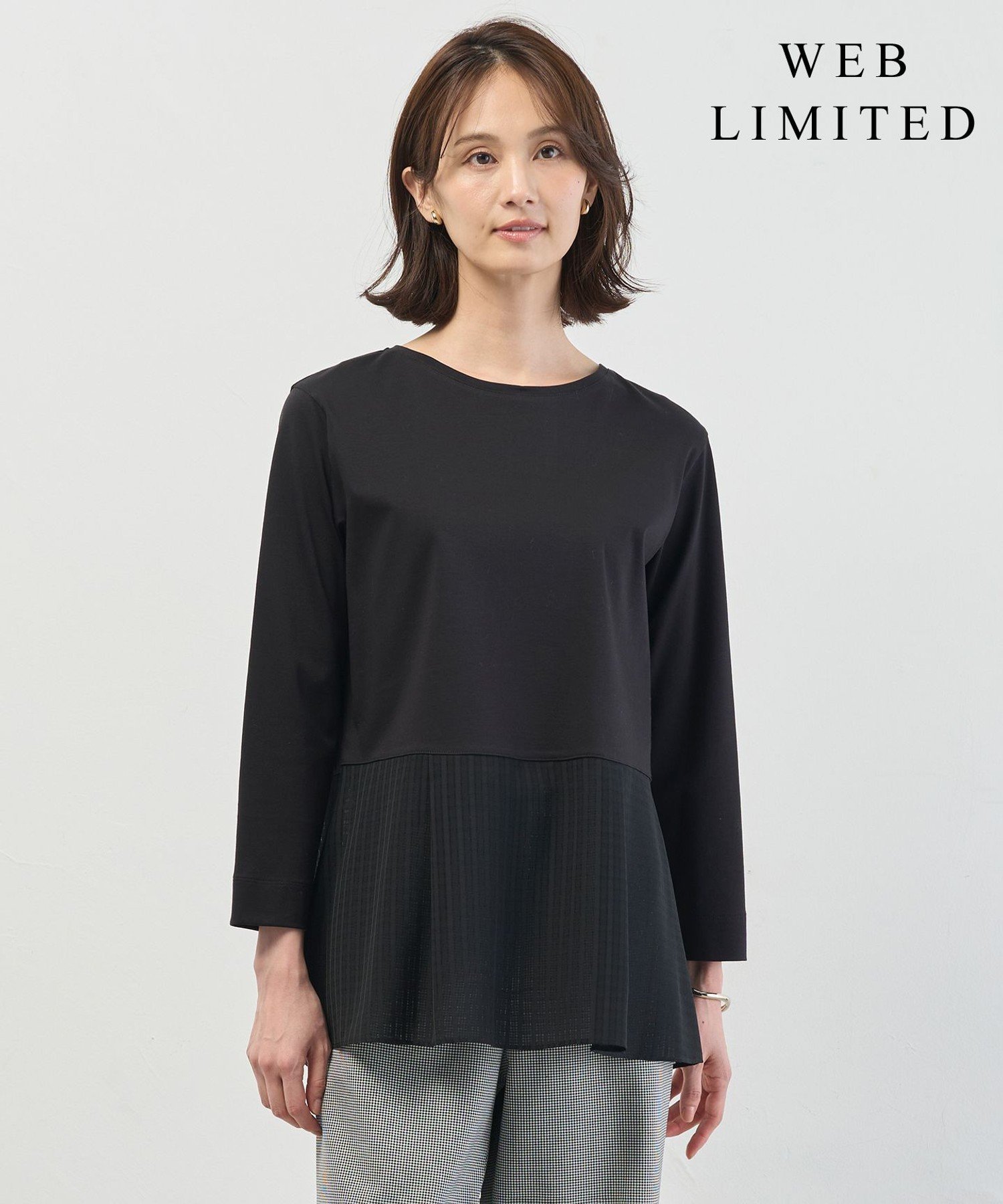 J.PRESS LADIES L 【WEB限定カラーあり】レイヤードフレア カットソー ジェイプレス トップス カットソー・Tシャツ ブラック ホワイト