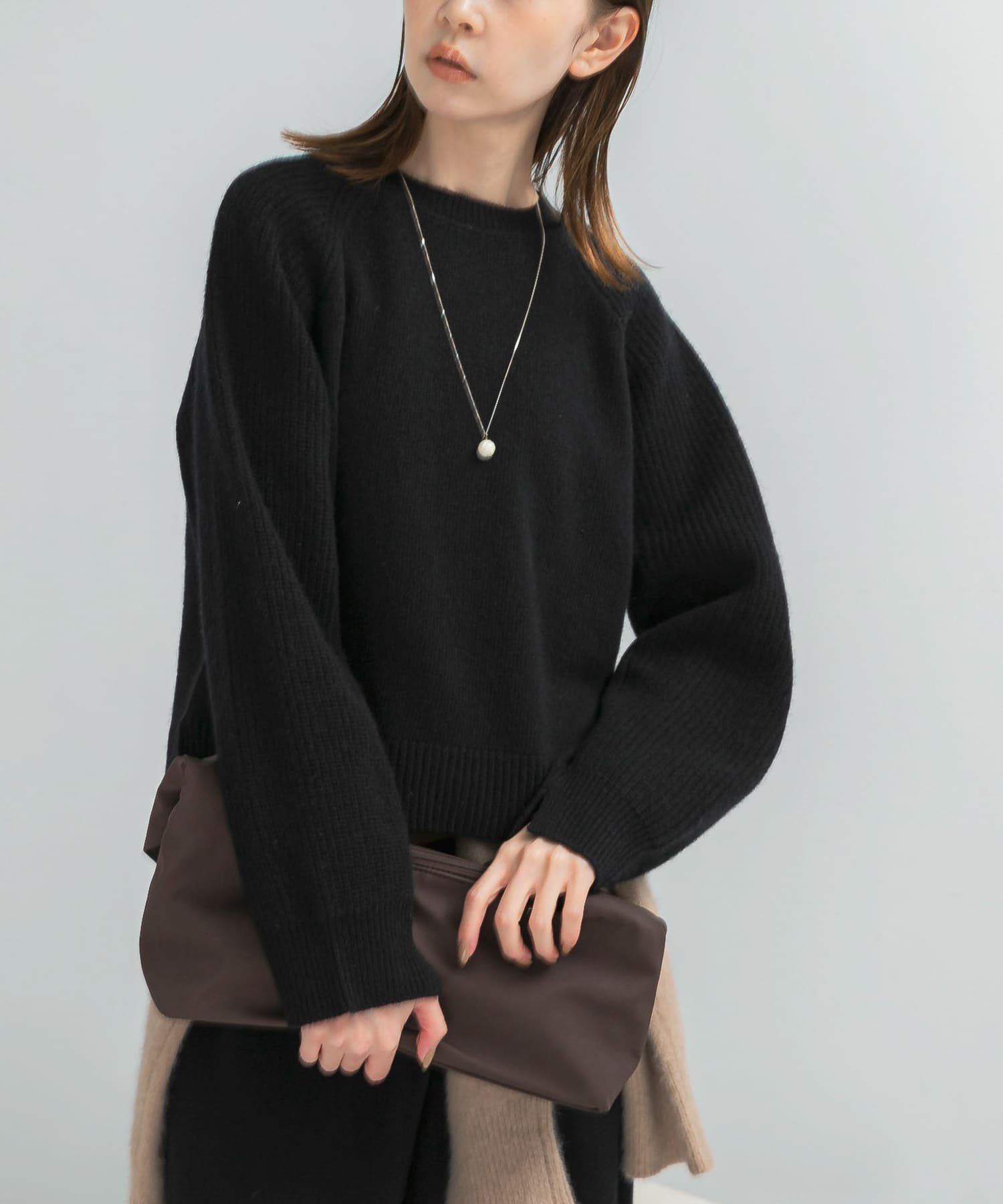 【SALE／60%OFF】URBAN RESEARCH ROSSO スーパーファインラムズウールショートニット アーバンリサーチロッソ トップス ニット ブラック ホワイト レッド【送料無料】