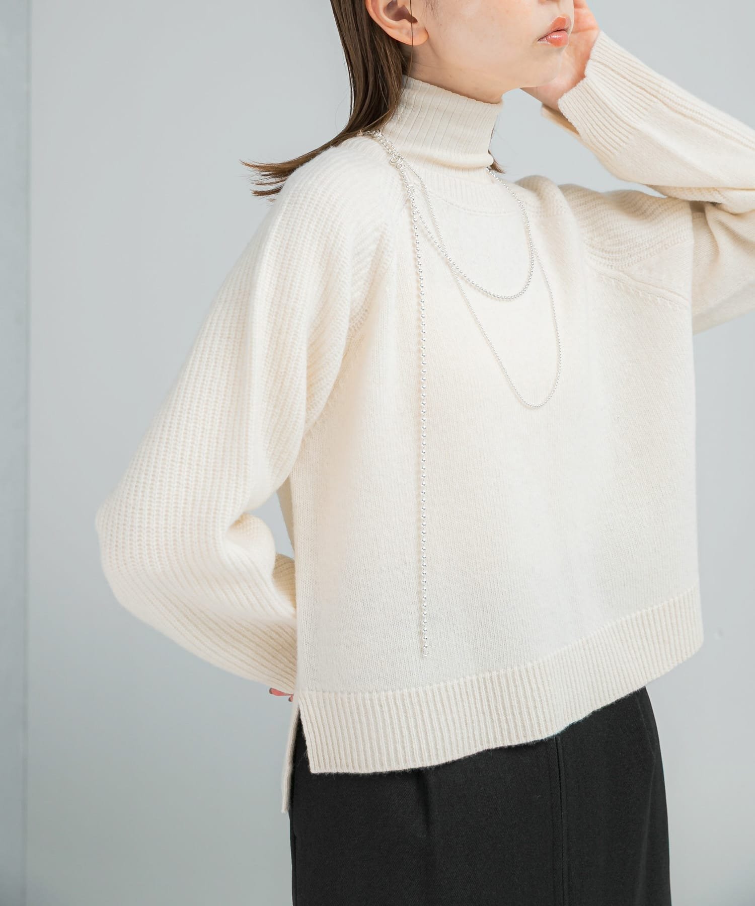 【SALE／60%OFF】URBAN RESEARCH ROSSO スーパーファインラムズウールショートニット アーバンリサーチロッソ トップス ニット ブラック ホワイト レッド【送料無料】