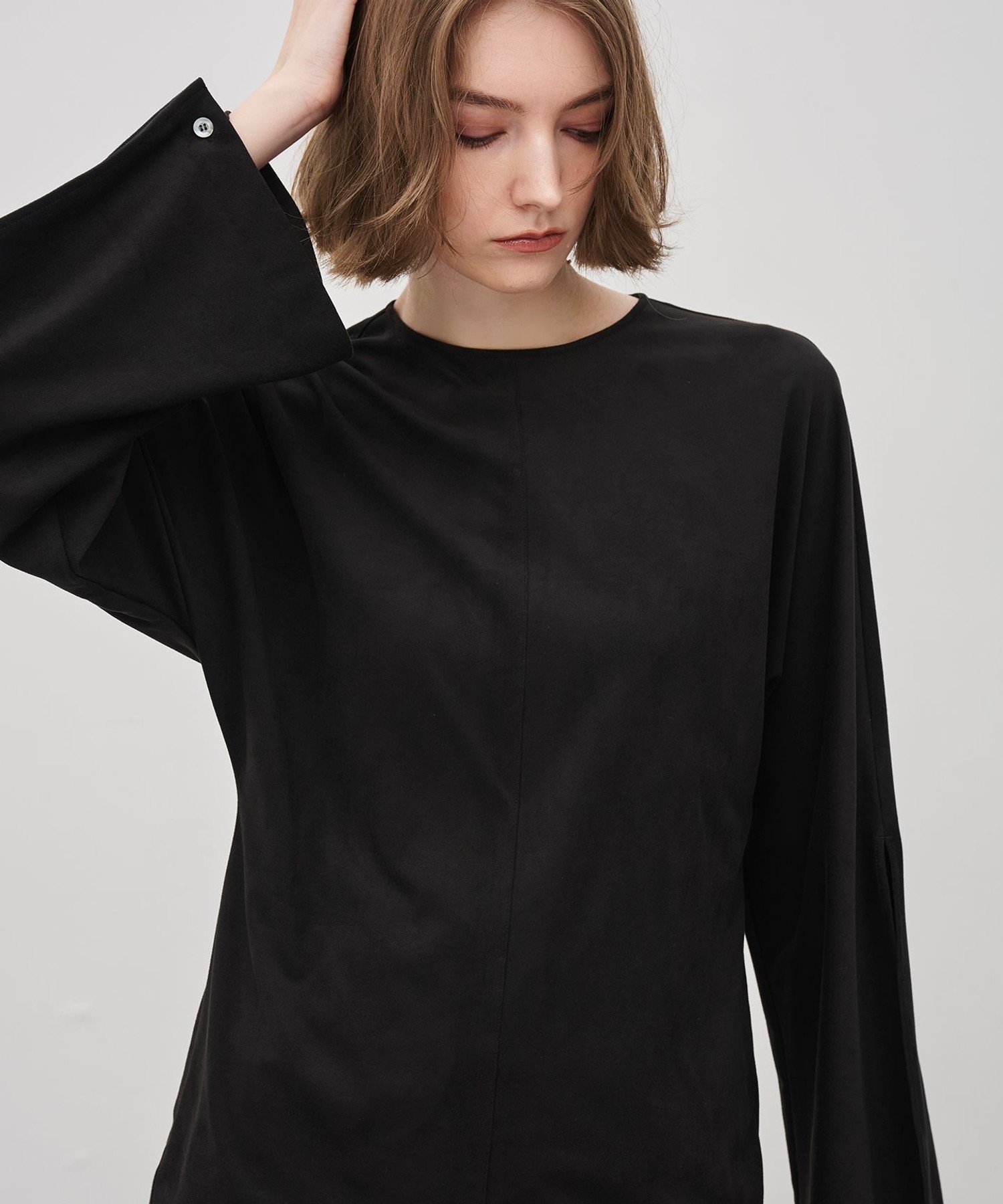 【SALE／50%OFF】uncrave スウェード ドルマントップス アンクレイヴ トップス シャツ・ブラウス ブラック【送料無料】