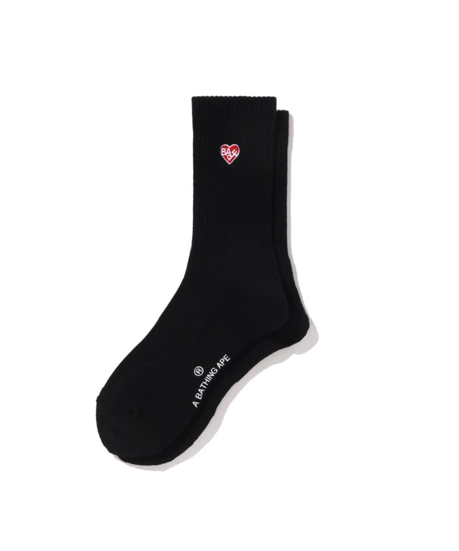 A BATHING APE APE HEAD ONE POINT BAPE LOGO SOCKS ア ベイシング エイプ 靴下・レッグウェア 靴下 ホワイト ブラック