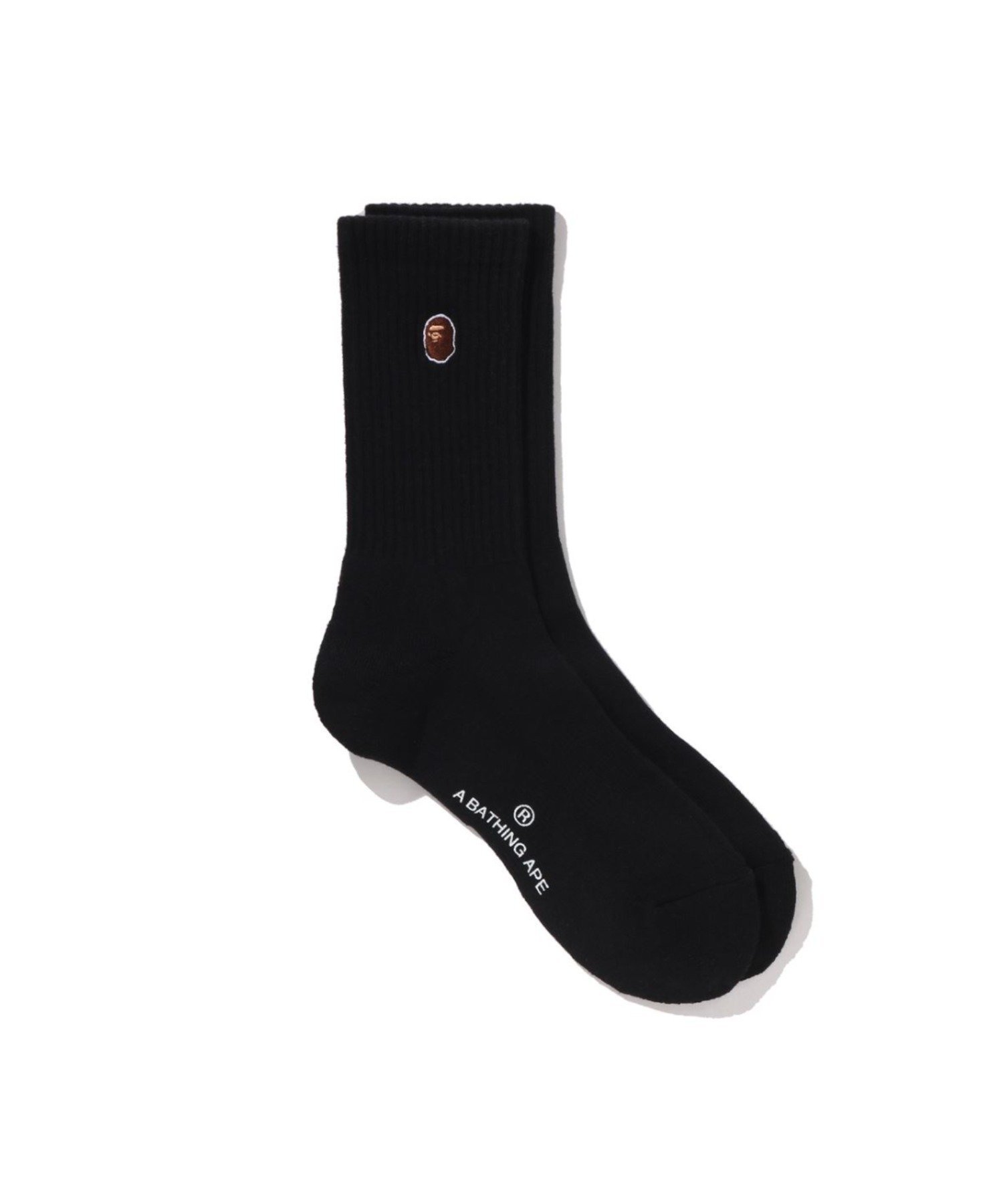 A BATHING APE APE HEAD ONE POINT BAPE LOGO SOCKS ア ベイシング エイプ 靴下・レッグウェア 靴下 ホワイト ブラック