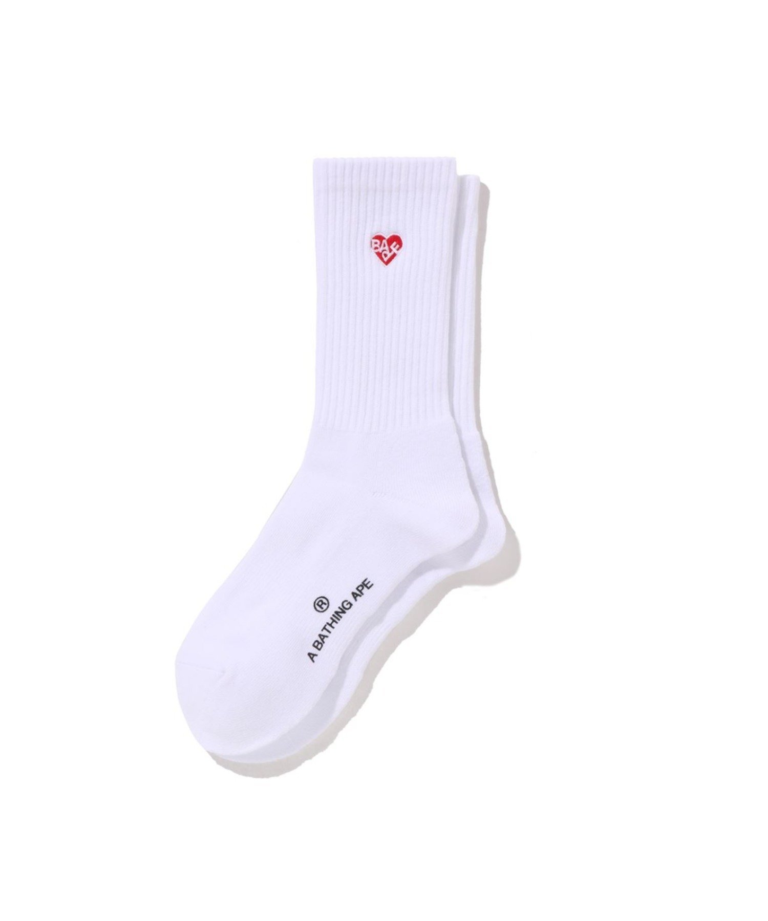 A BATHING APE APE HEAD ONE POINT BAPE LOGO SOCKS ア ベイシング エイプ 靴下・レッグウェア 靴下 ホワイト ブラック