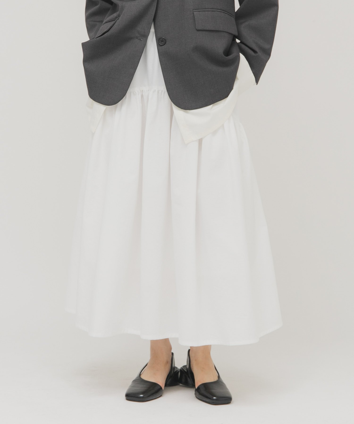 KBF ボリュームミディスカート ケービーエフ スカート その他のスカート グリーン ブラック ホワイト【送料無料】