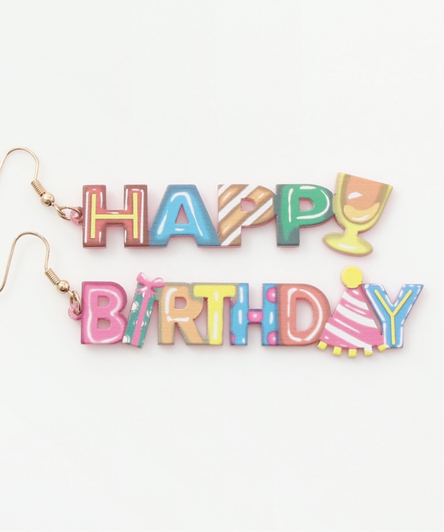 【SALE／20%OFF】Coo+i Coo+i/(W)HAPPY BIRTHDAY 文字形レターピアス スレンダー アクセサリー・腕時計 ピアス
