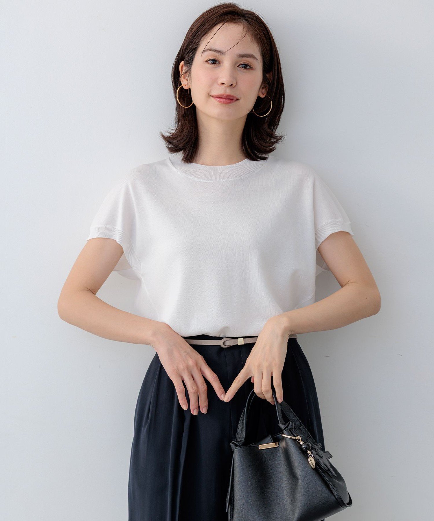 【SALE／40%OFF】組曲 L シアー ニットT クミキョク トップス ニット ホワイト ベージュ ブラック ピンク【送料無料】