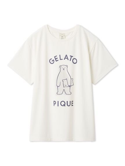 gelato pique [IFMC.] 원 포인트 T 셔츠 젤라토 피케 이너 룸웨어 기타 이너 룸웨어 화이트 핑크 [무료 배송]