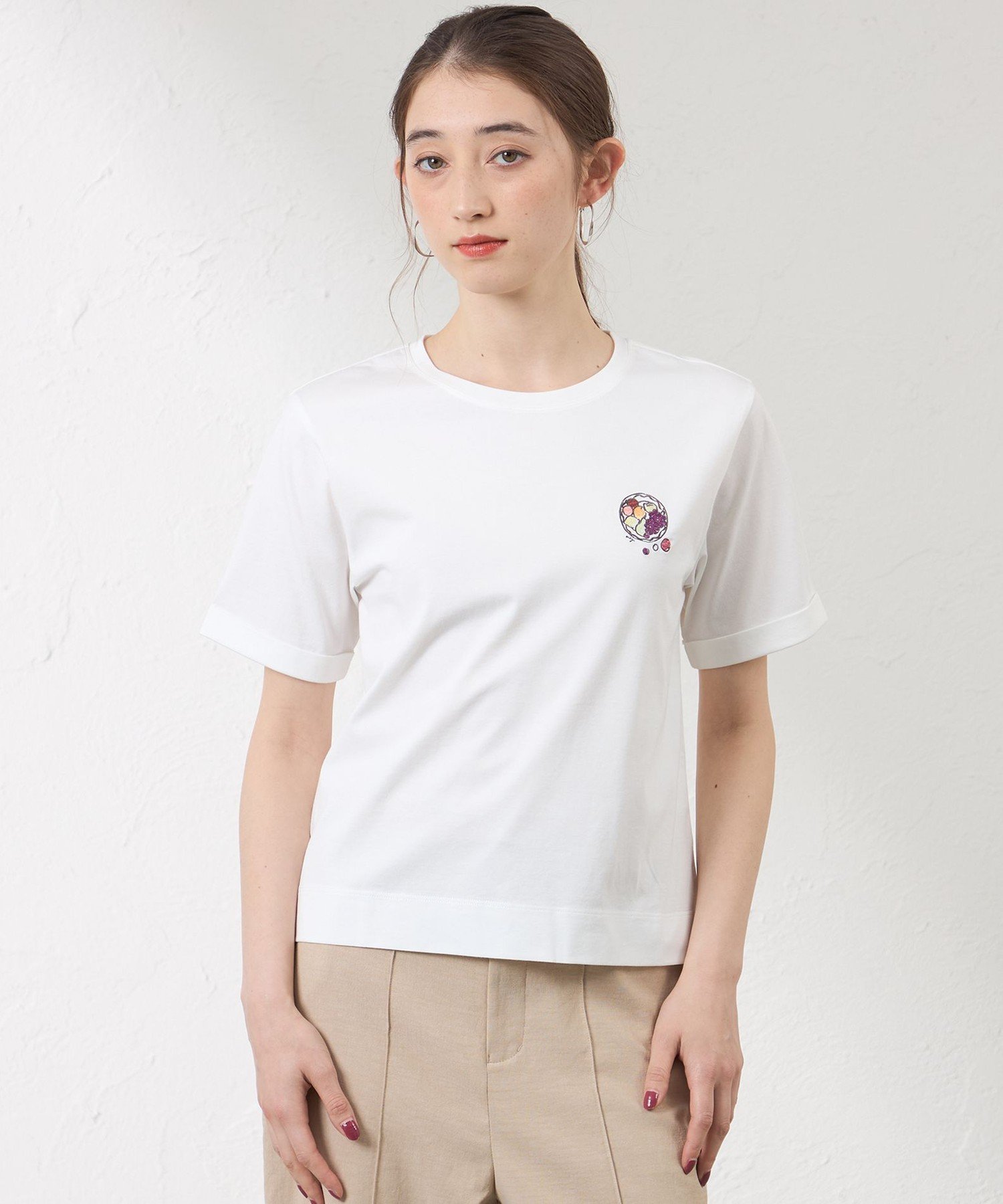 American Casual - AMACA 【大橋美由紀さんコラボ】【AMACA Marche】プリントTシャツ アマカ トップス カットソー・Tシャツ ホワイト【送料無料】