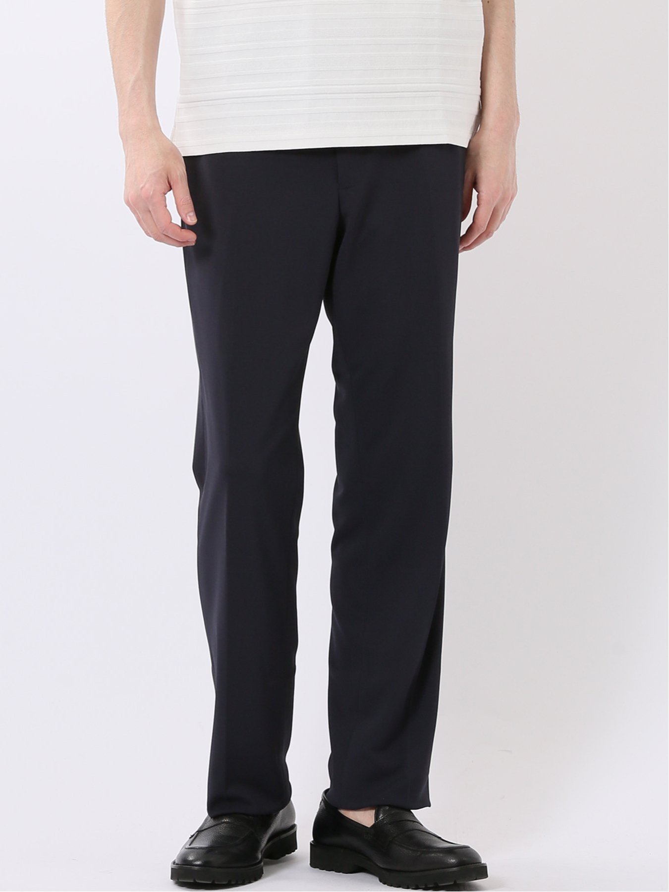 【SALE／10%OFF】TAKA-Q シワレス ストレッチ 吸水速乾 レギュラーフィット ノータック パンツ(セットアップ可能) タカキュー スーツ・フォーマル スーツパンツ ネイビー【送料無料】