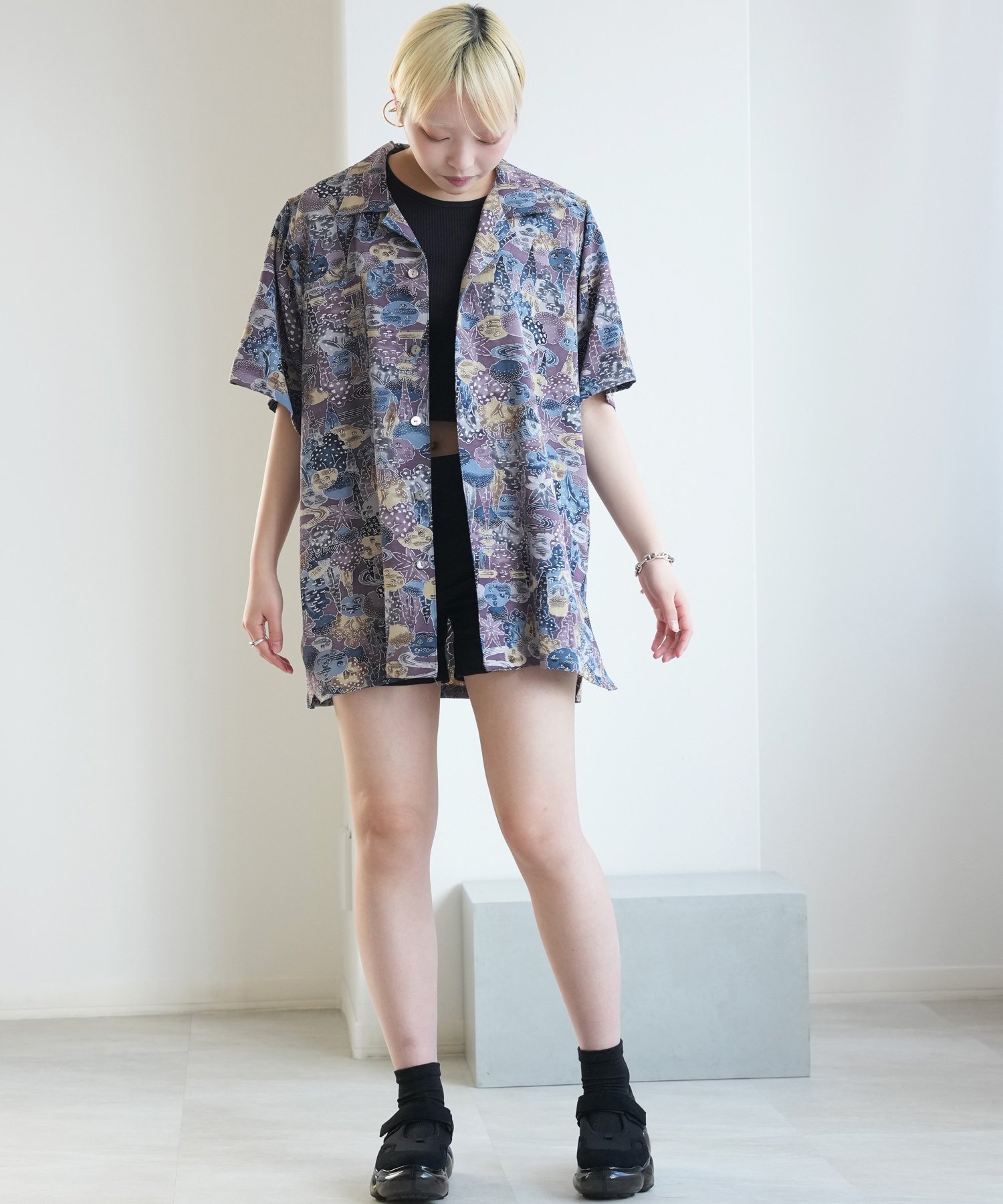 maison utatane maison utatane｜夕影の藤霞｜一点物｜正絹｜日本製 ウタタネ トップス シャツ・ブラウス