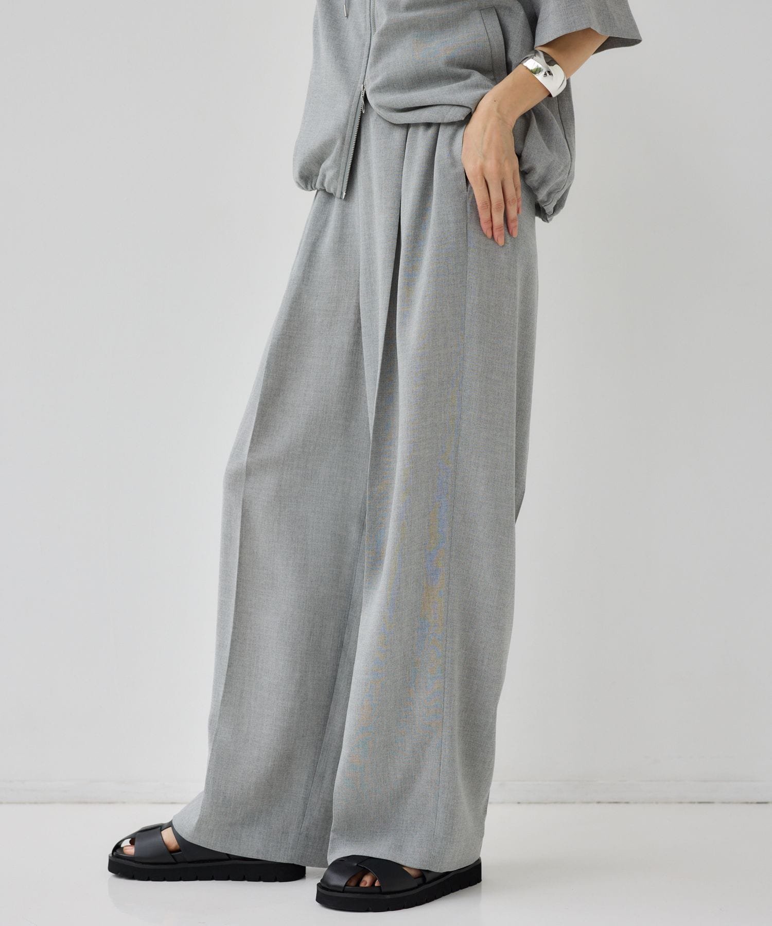 ウエストタフタセンタープレスパンツ【JAPAN FABRIC/WEB限定サイズL】 バンヤードストーム パンツ その他のパンツ ベージュ グレー