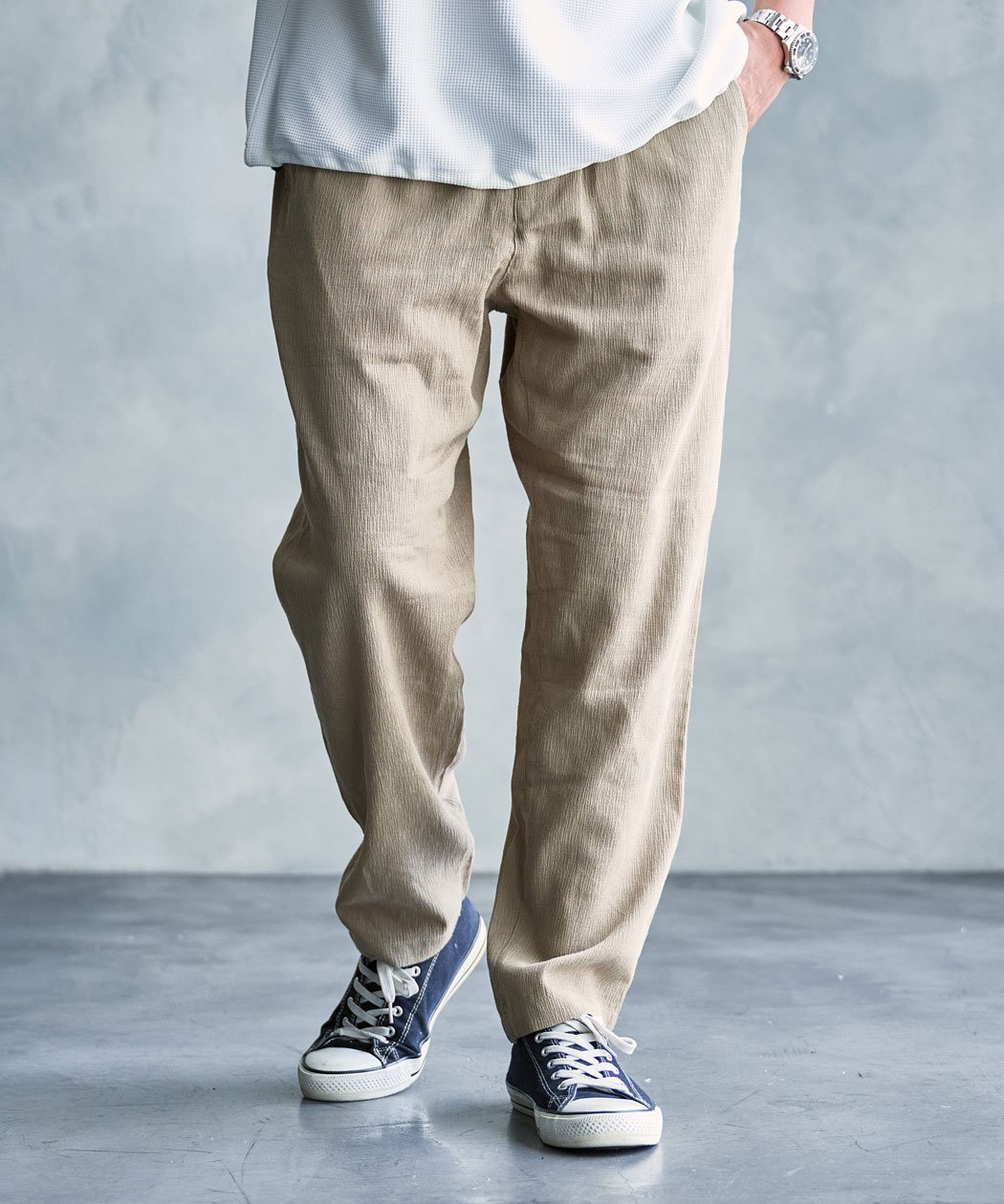 SB select NATURAL STORY 楊柳イージーパンツ シルバーバレット パンツ その他のパンツ ブラック ブラウン カーキグリーン ベージュ