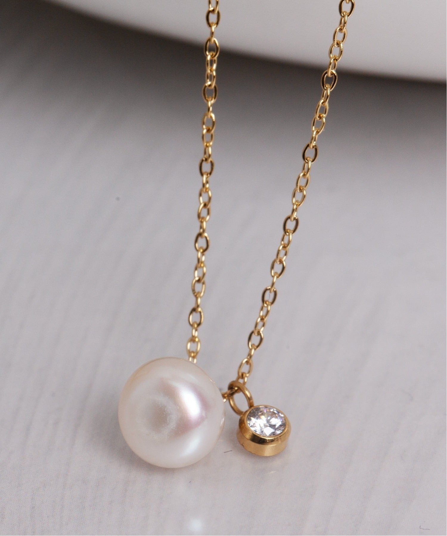Peony Peony/(W)【Peony/ピオニー】パールモチーフ シンプルネックレス【アレルギー対応】 チェルカ アクセサリー・腕時計 ネックレス ゴールド シルバー
