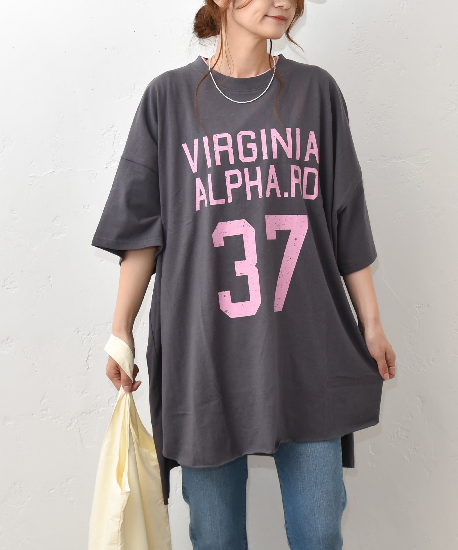 in the Market IN THE MARKET｜ [[C-2586]][C] ハグハグ トップス カットソー・Tシャツ グレー ブラック ホワイト