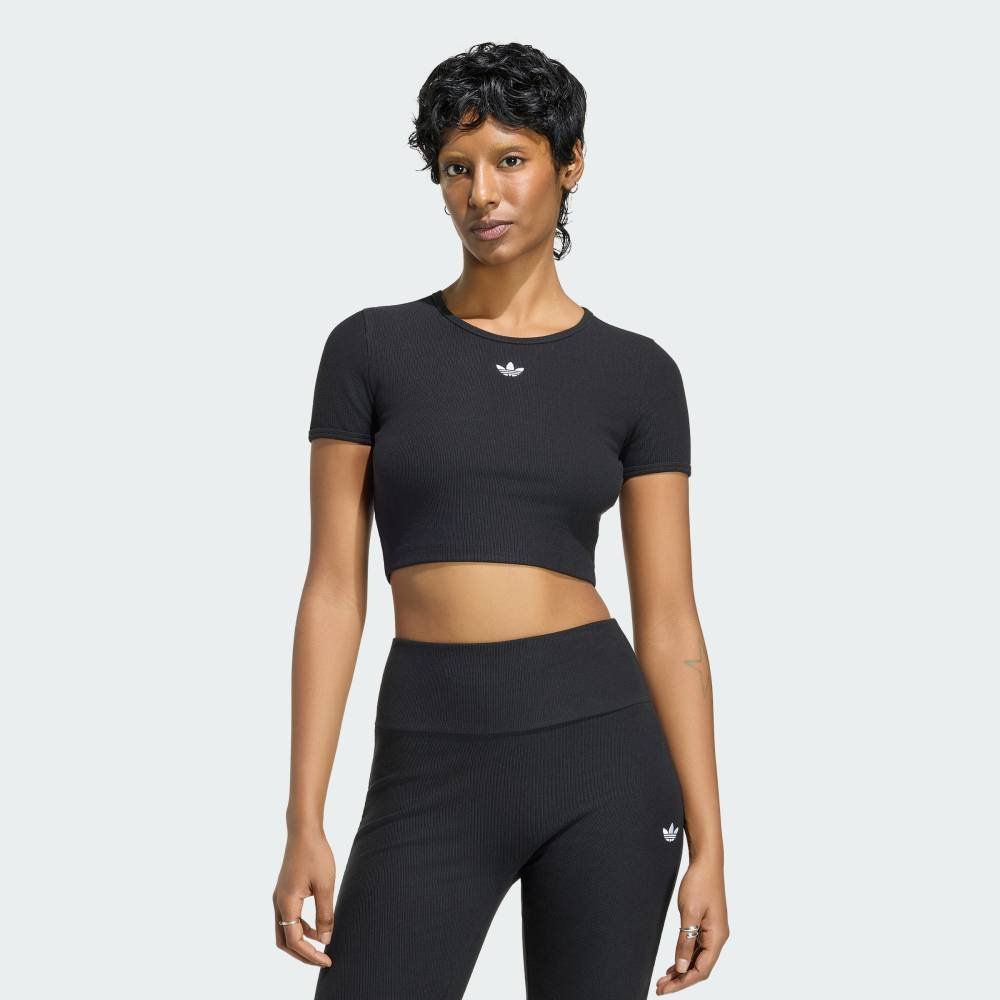 adidas 【公式】アディダス adidas 返品可 エッセンシャルリブTシャツ / ESSENTIALS RIB TEE アディダス トップス カットソー・Tシャツ ブラック【送料無料】