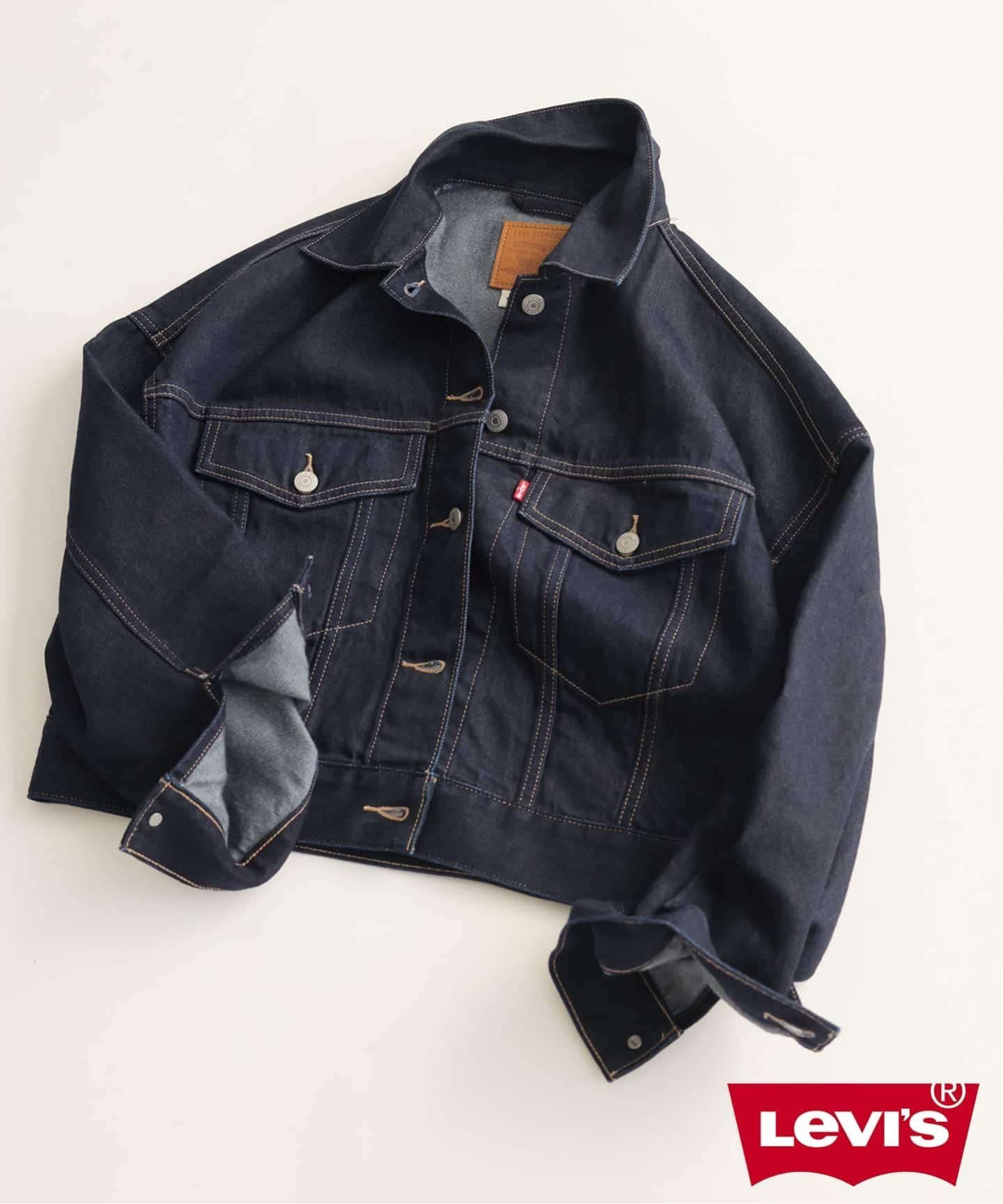 Spick & Span 《別注》LEVI'S(R) for Spick & Span LOOSE CROP TRUCKER スピックアンドスパン ジャケット・アウター デニムジャケット ネイビー